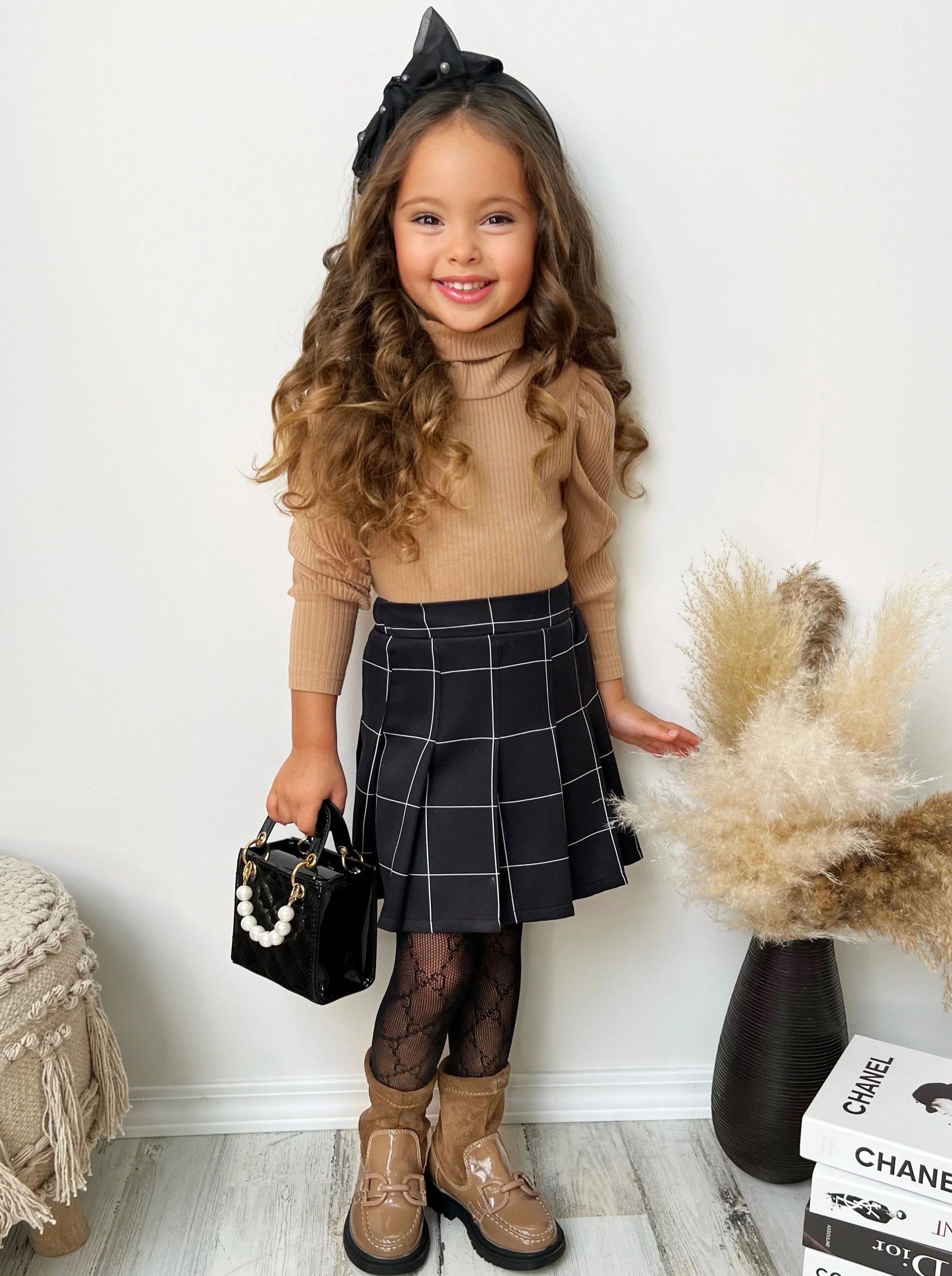 Top of the Class Sweater and Pleated Skirt Set - Image 3