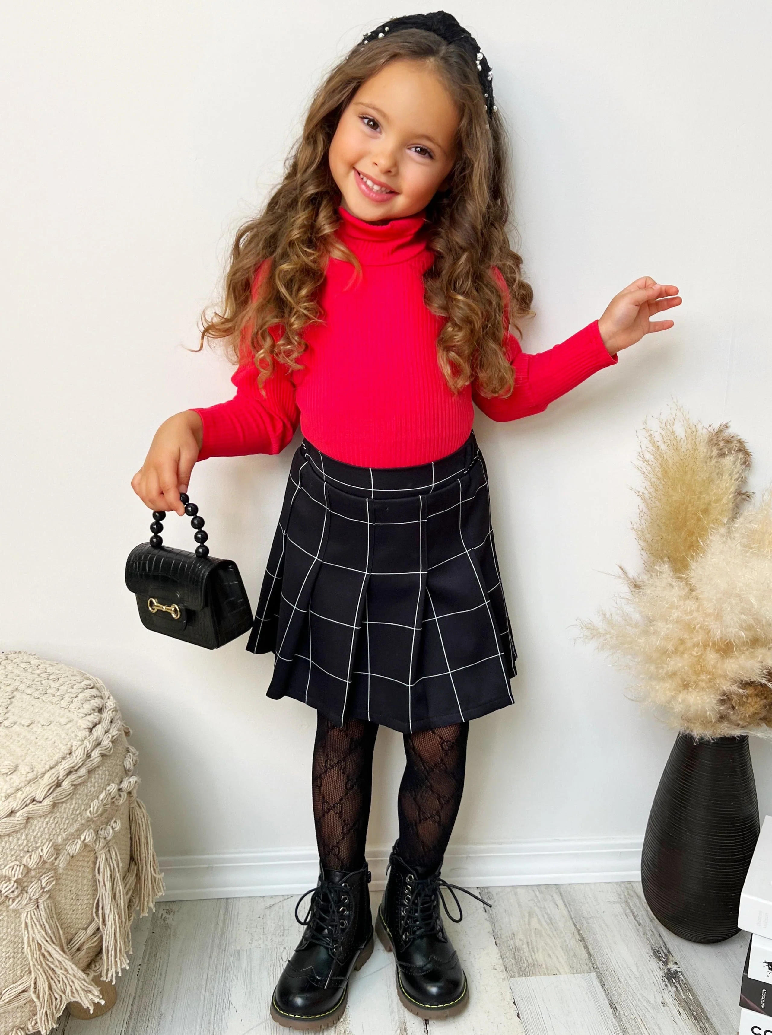 Top of the Class Sweater and Pleated Skirt Set - Image 4