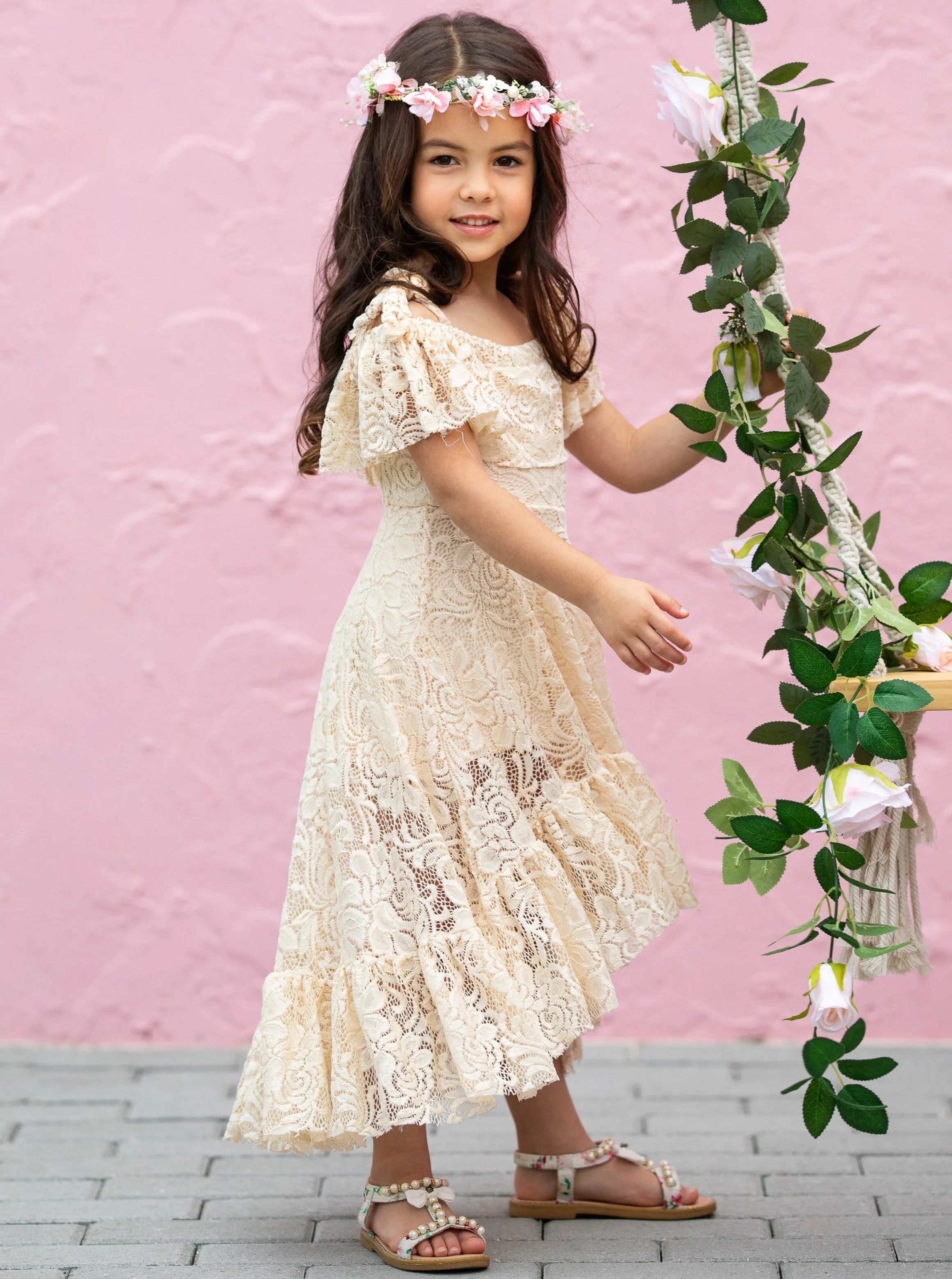Trending In Neutral Cold Shoulder Maxi Sundress - Image 4