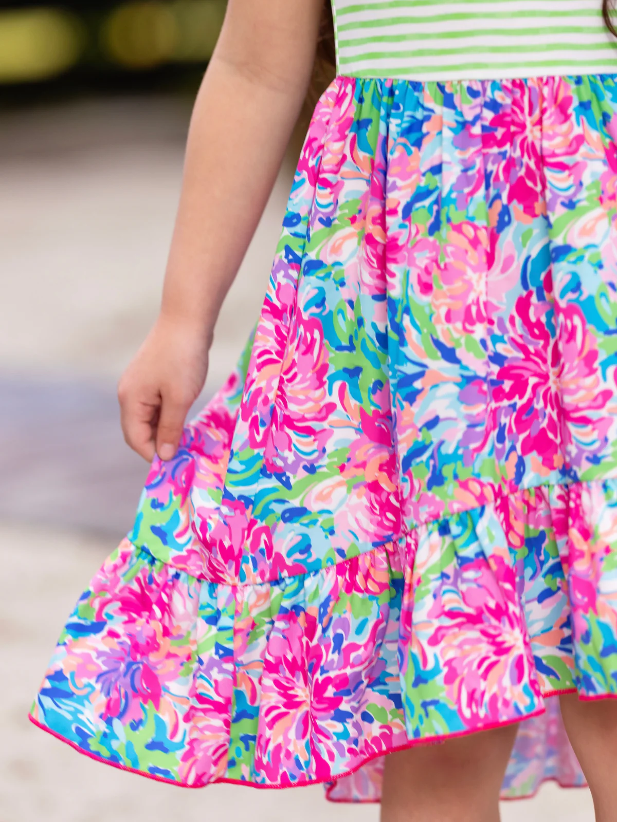 Tropical Bloom Sleeveless Hi-Lo Dress - Image 3