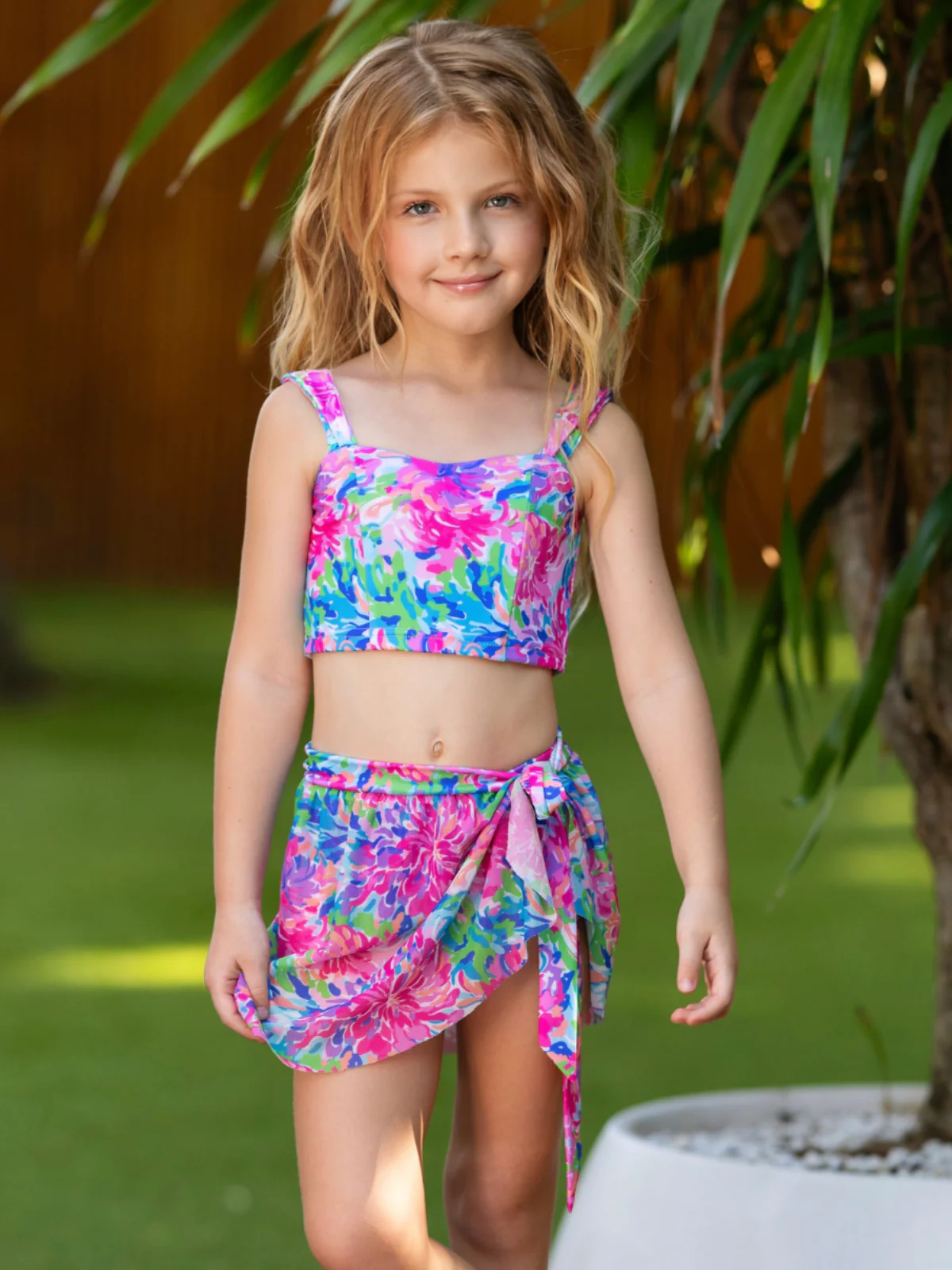 Tropical Bloom Sarong Swimsuit Cover-Up - Image 4