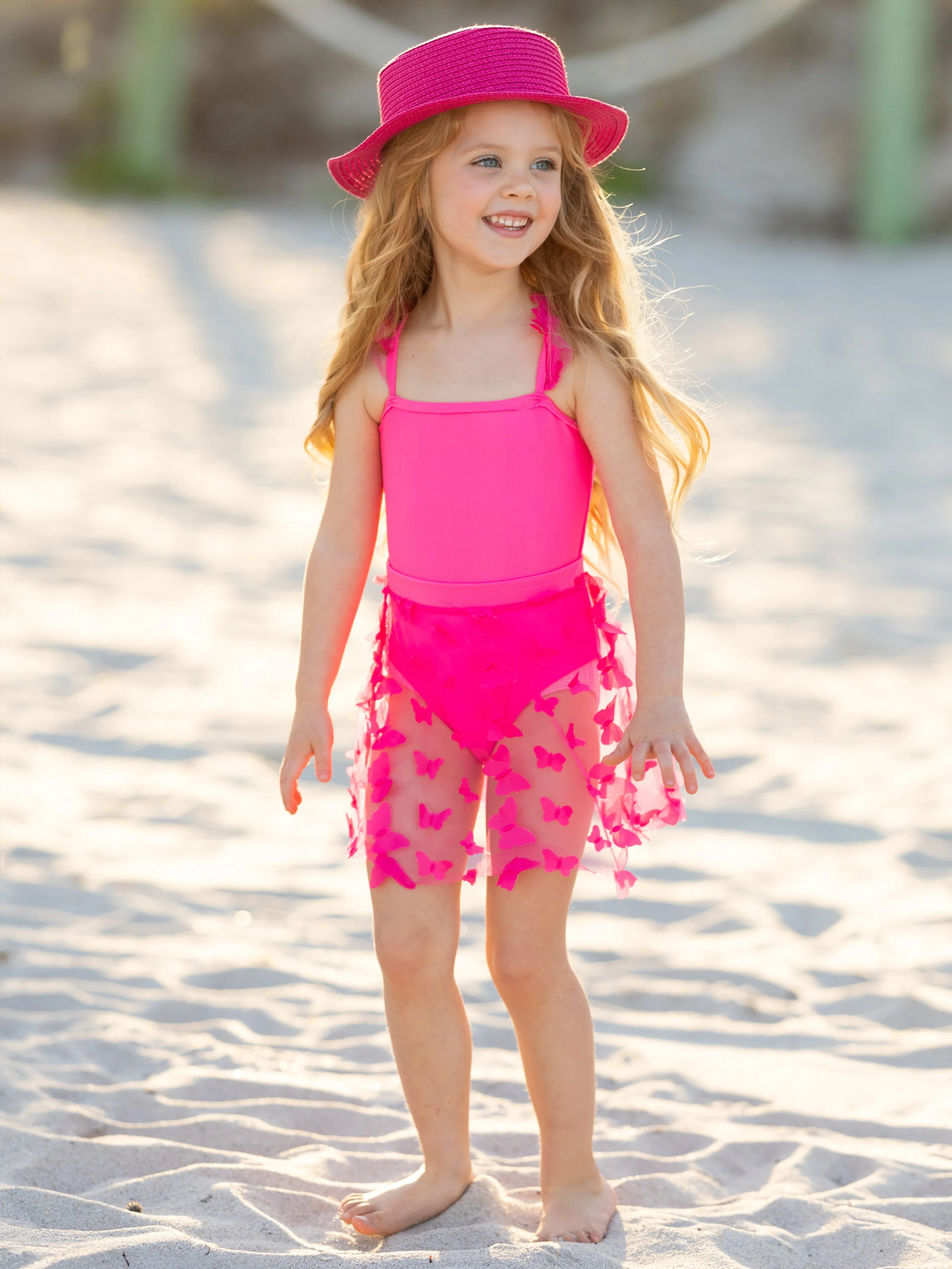 Tropical Blossom One-Piece Swimsuit with Skirt Set - Image 3