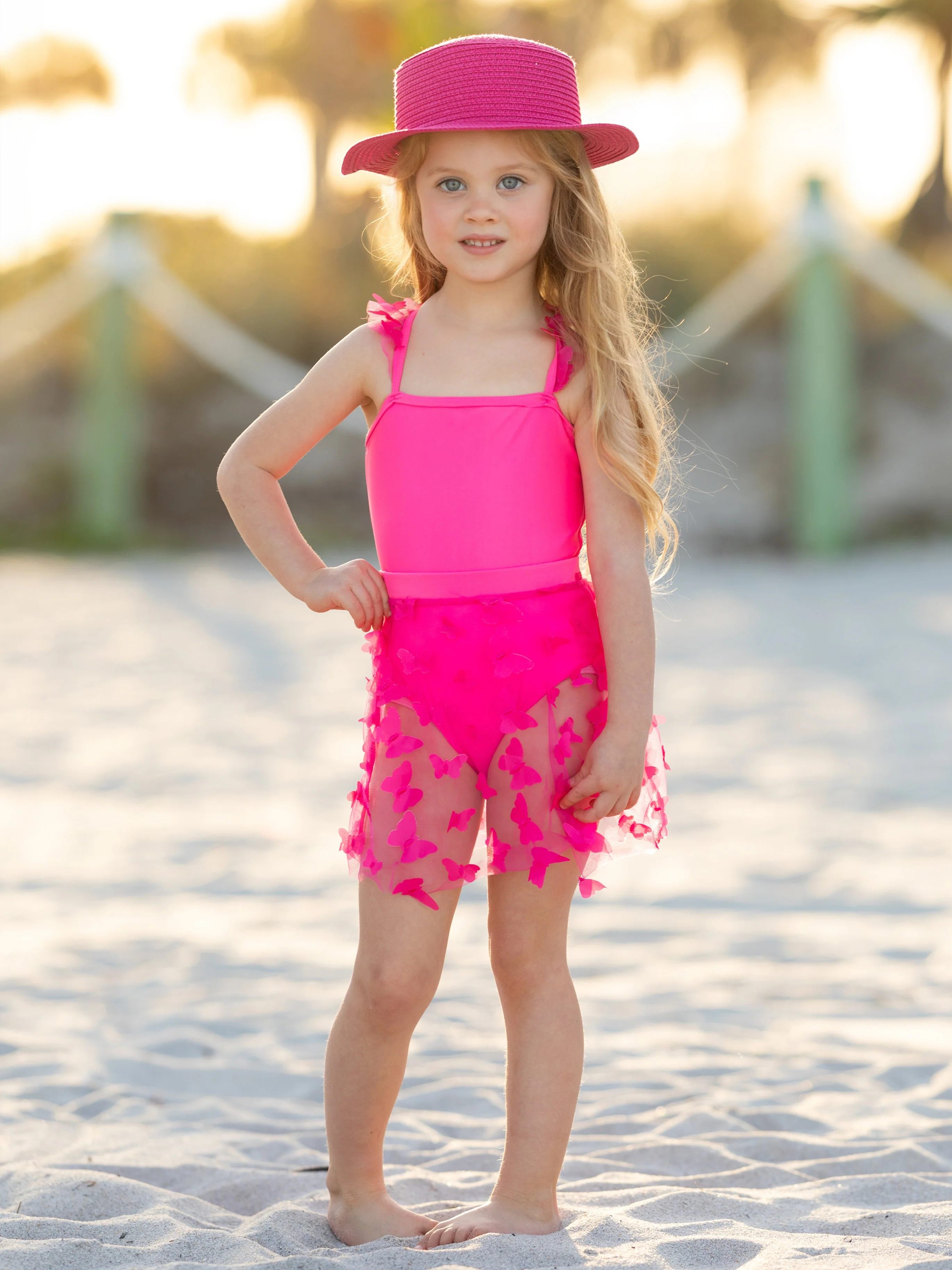 Tropical Blossom One-Piece Swimsuit with Skirt Set - Image 4