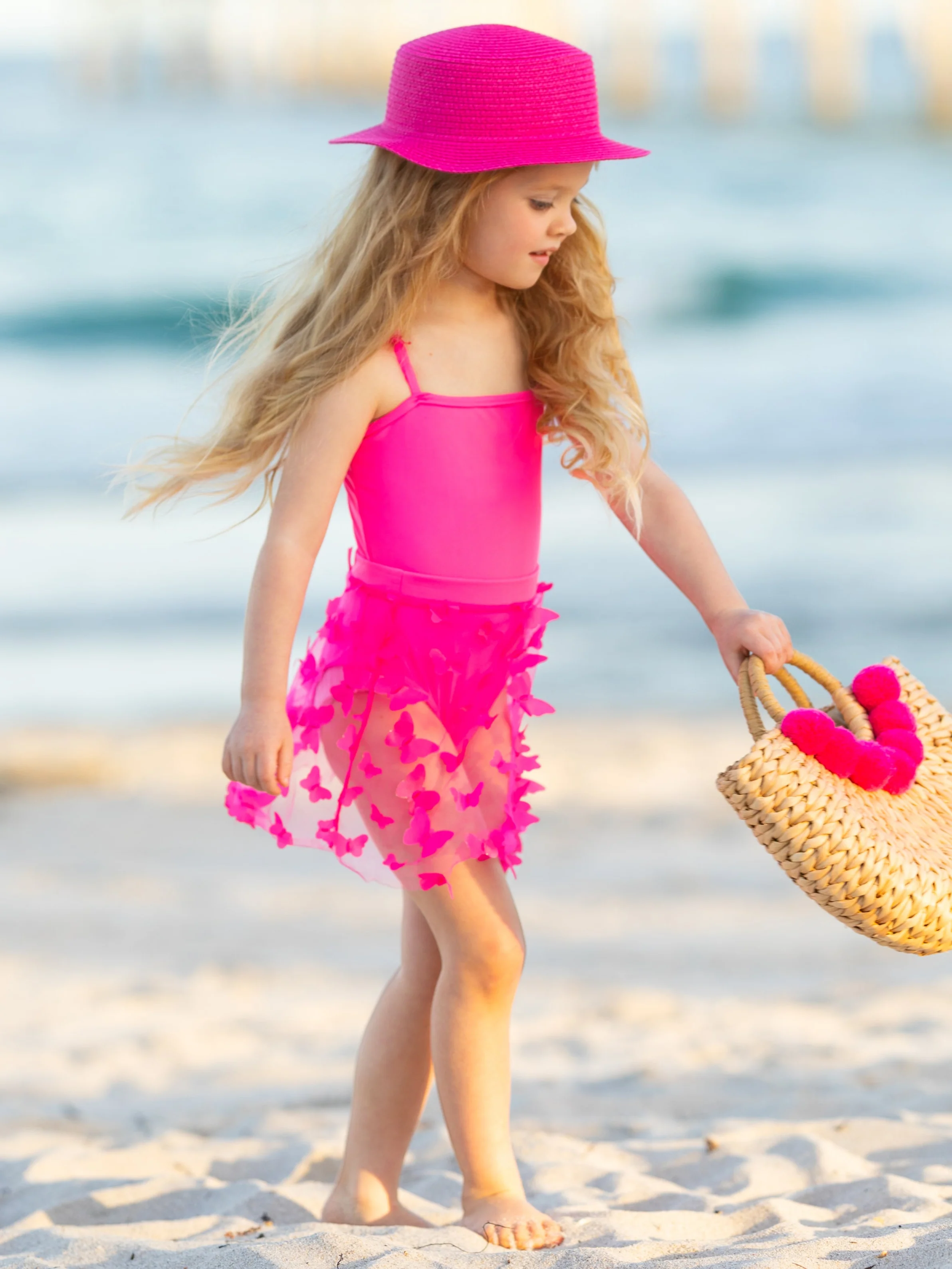 Tropical Blossom One-Piece Swimsuit with Skirt Set - Image 5