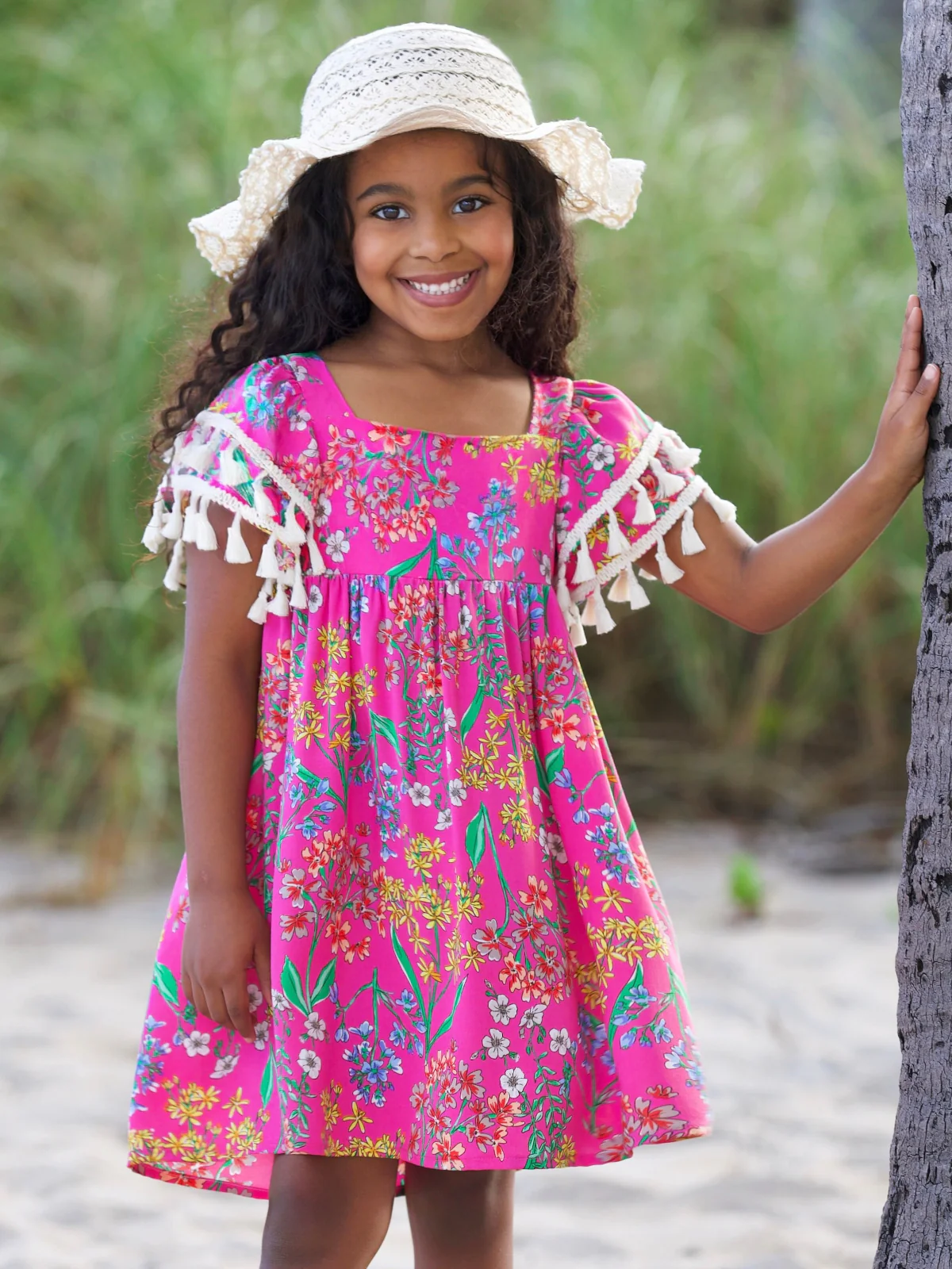 Tropical Blossom Tassel Dress - Image 2