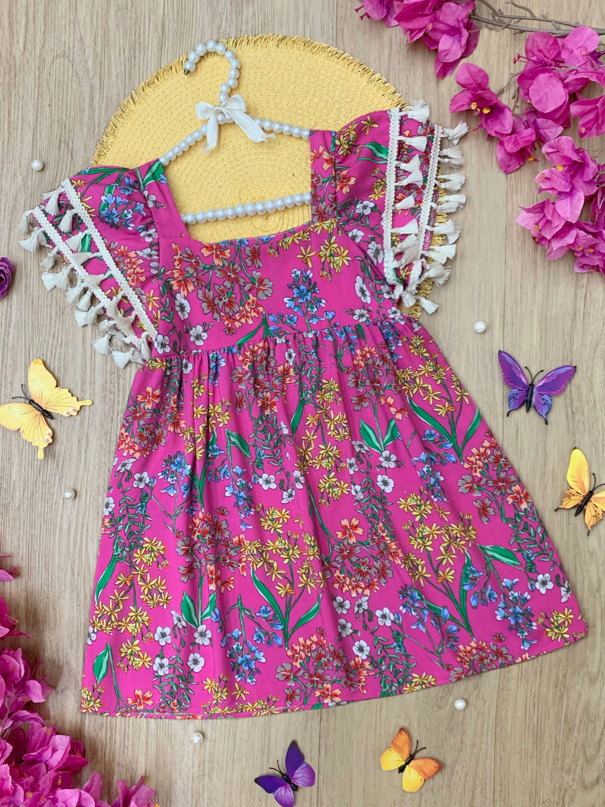 Tropical Blossom Tassel Dress - Image 3