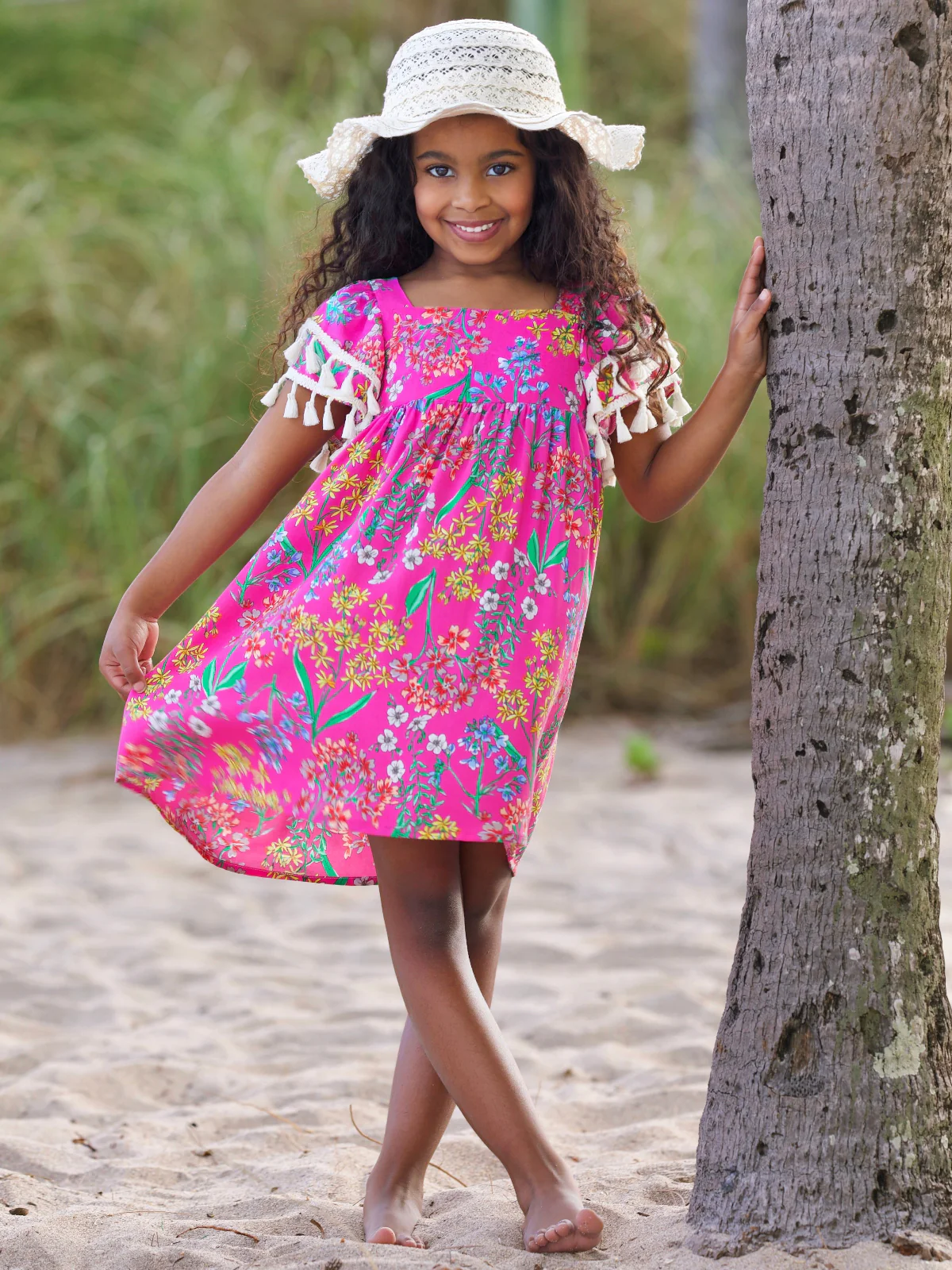 Tropical Blossom Tassel Dress - Image 4