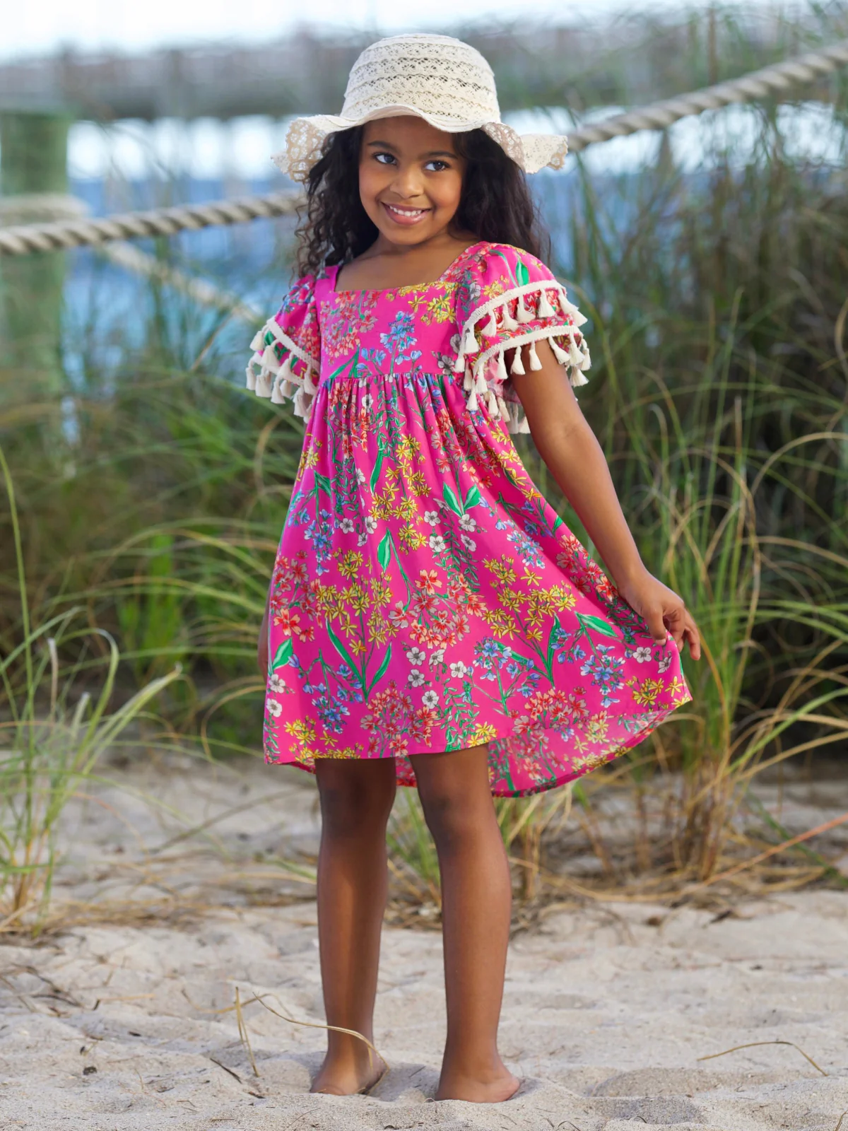 Tropical Blossom Tassel Dress - Image 5