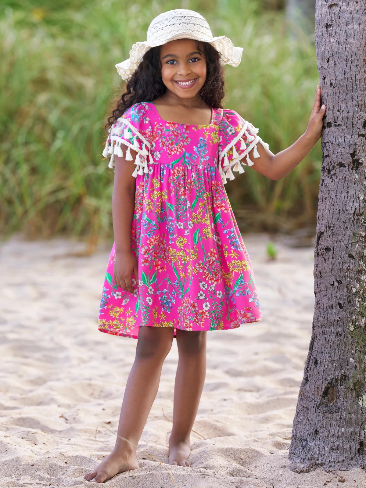Tropical Blossom Tassel Dress - Image 6