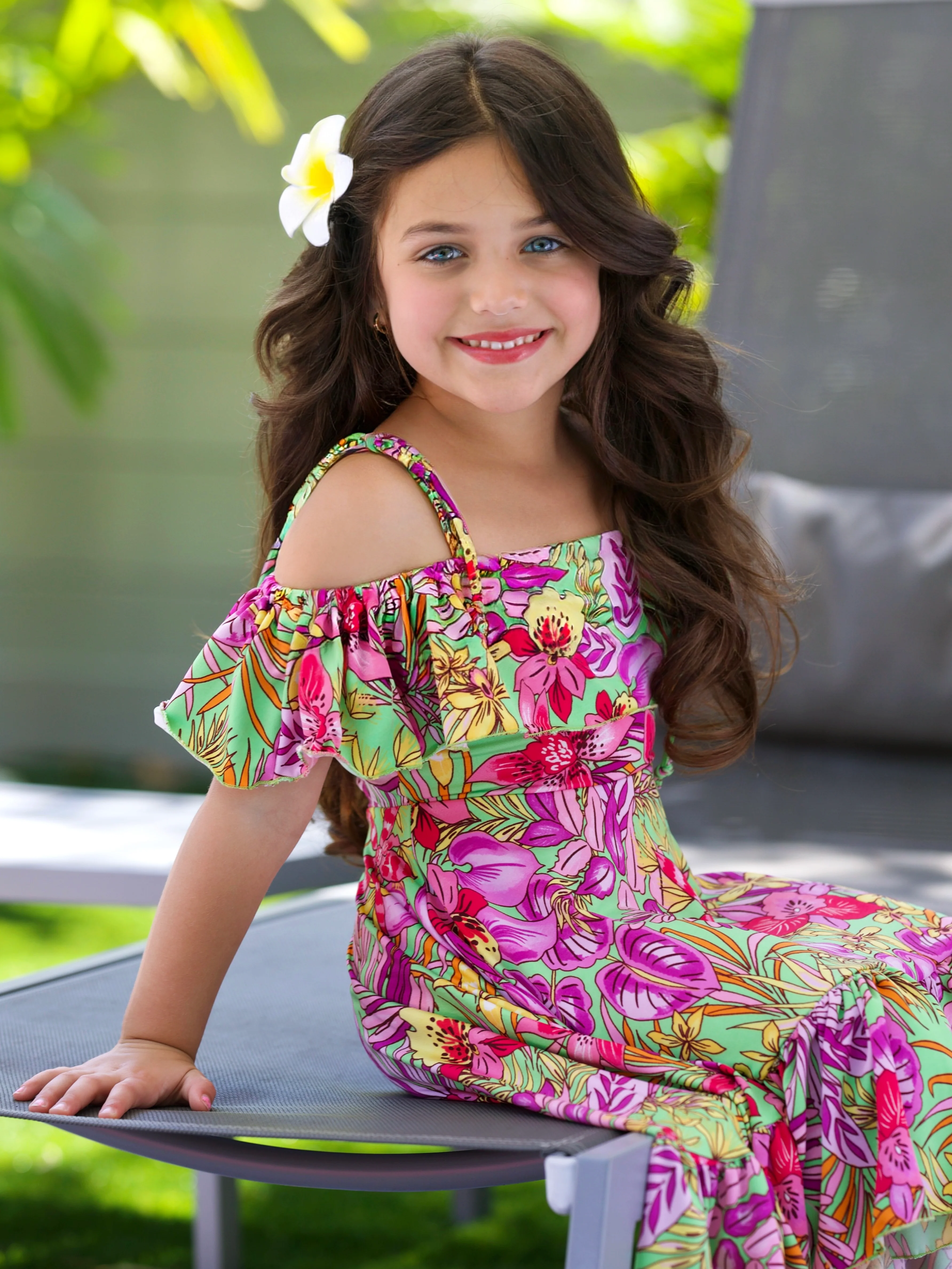 Tropical Florals Casual Hi-Lo Dress - Image 2