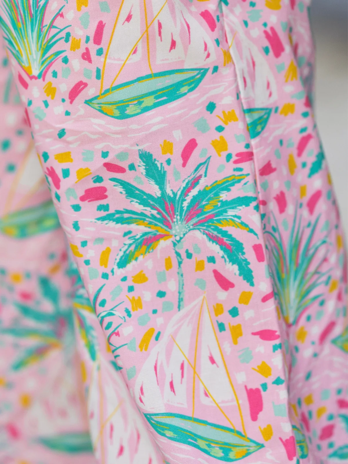 Tropical Paradise One-Shoulder Top and Palazzo Pants Set - Image 2
