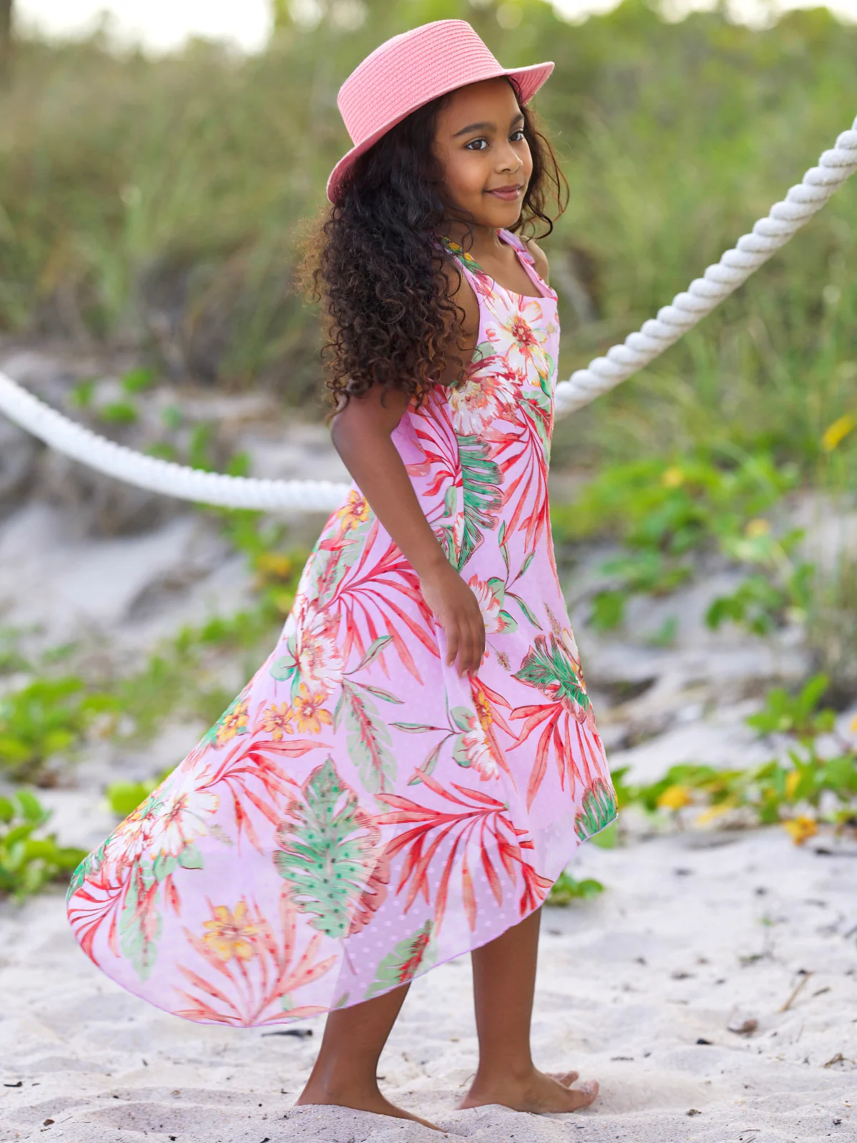 Tropical Botanicals Sleeveless Hi-Lo Dress - Image 2