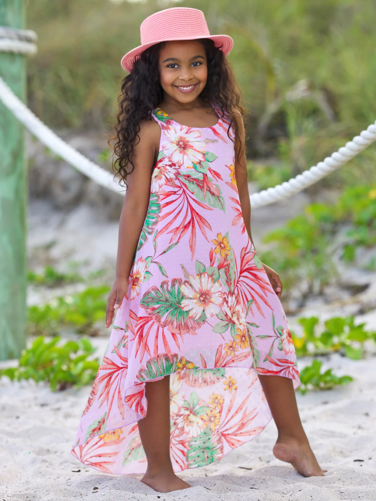 Tropical Botanicals Sleeveless Hi-Lo Dress - Image 4