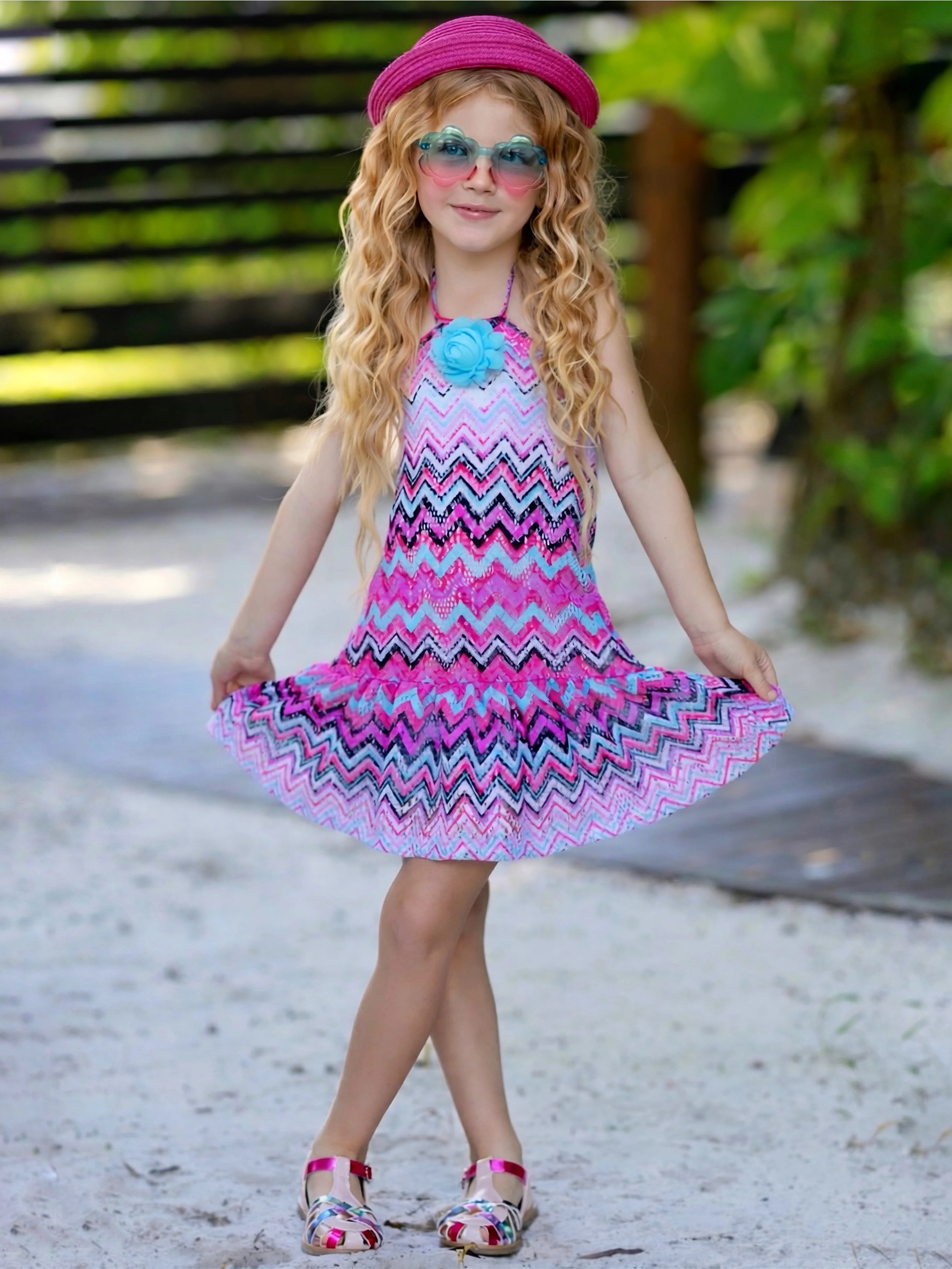 Tropical Tides Halter Ruffle Dress - Image 3