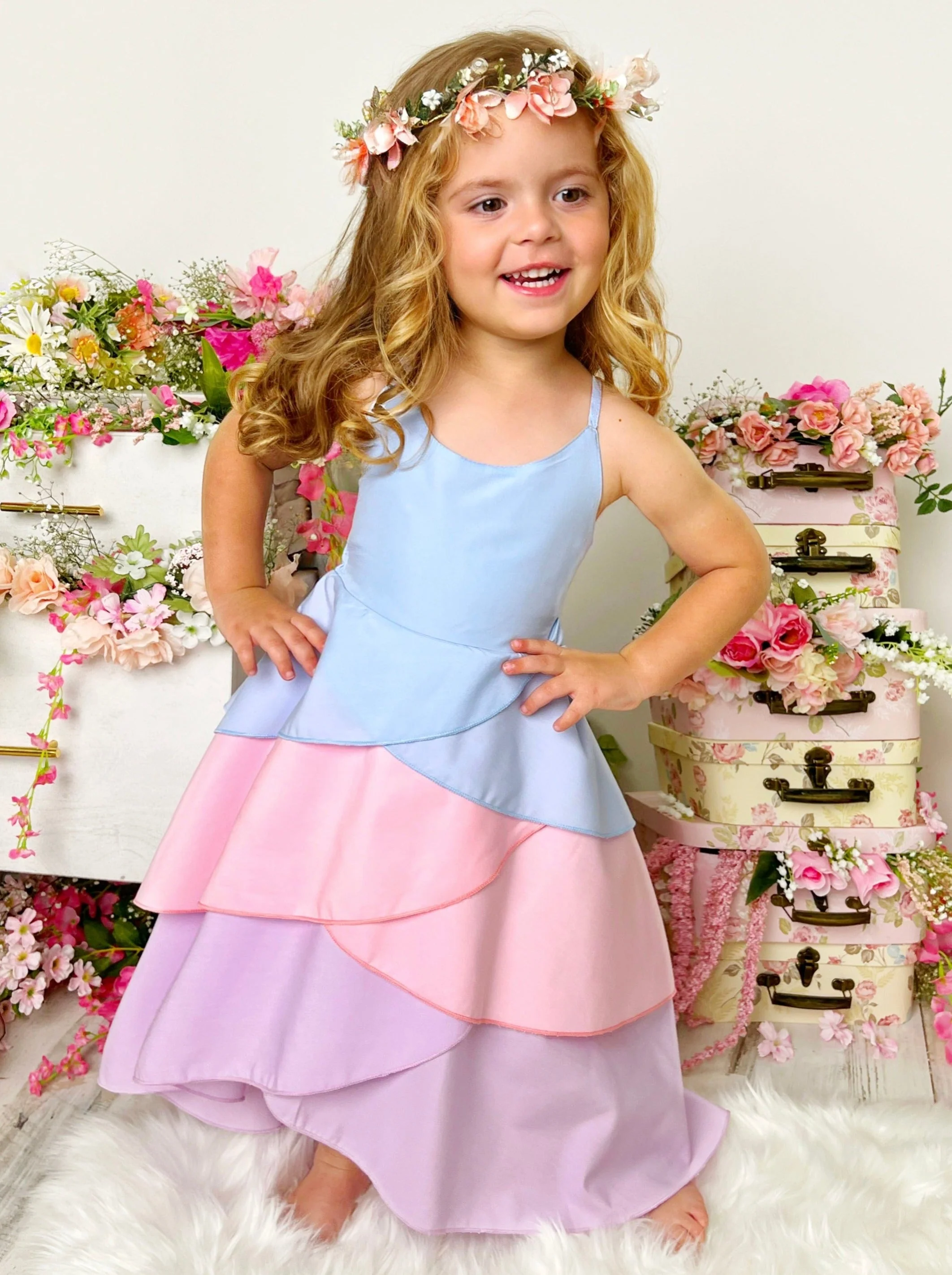 Pretty Petal Cotton Candy Tiered Dress - Image 2