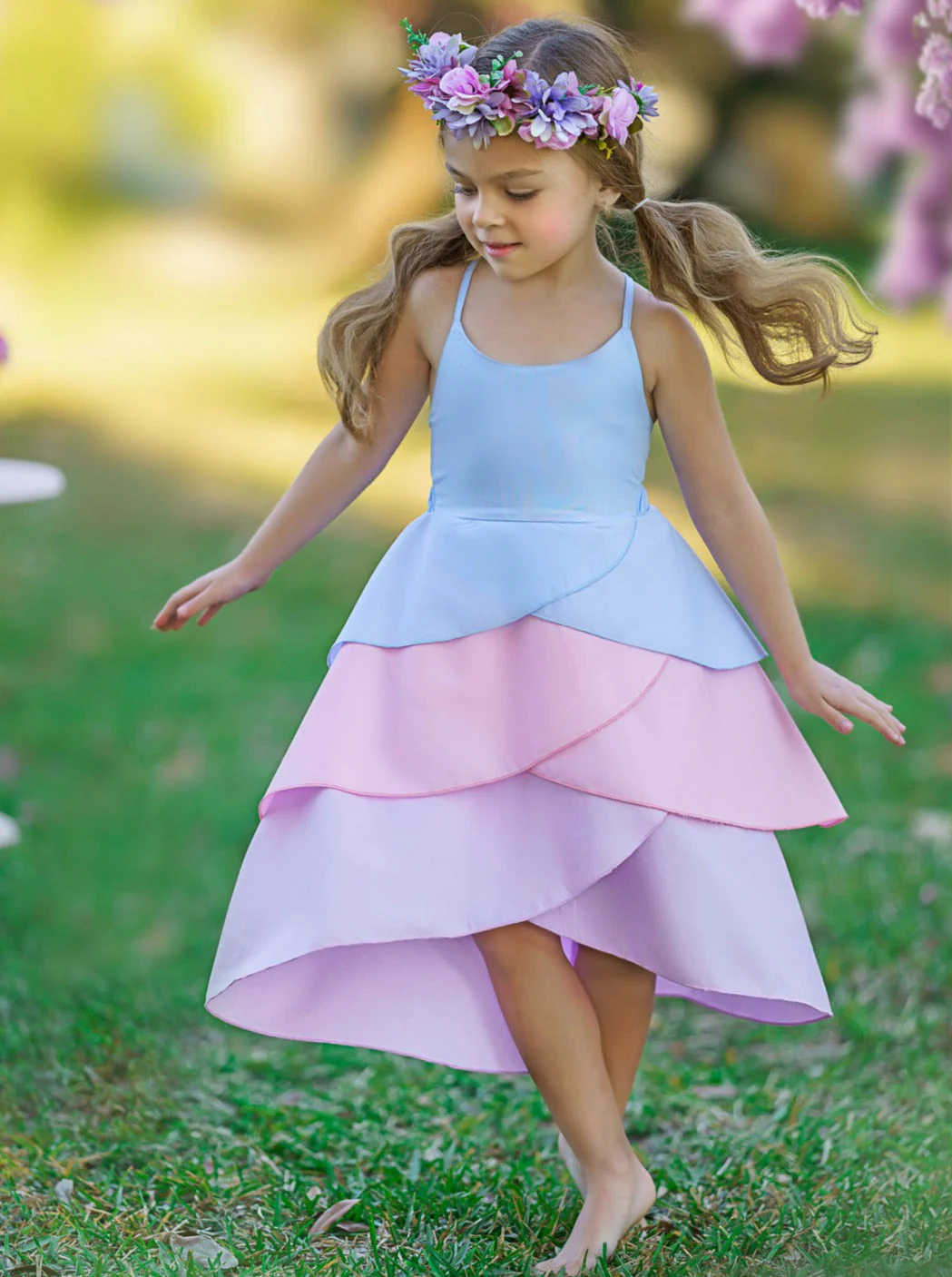 Pretty Petal Cotton Candy Tiered Dress - Image 5