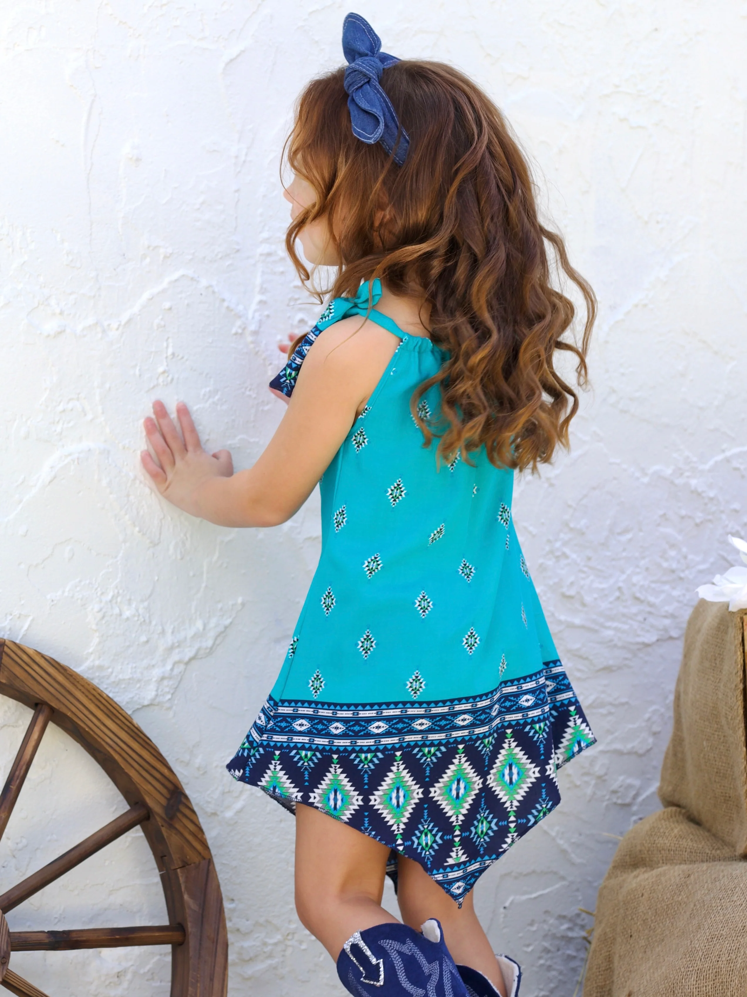 Turquoise Trails Handkerchief Bandana Dress - Image 5