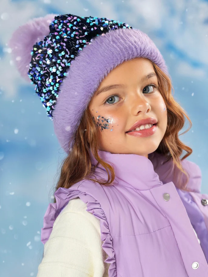 Twilight Twinkle Sequin Pom Beanie - Image 2