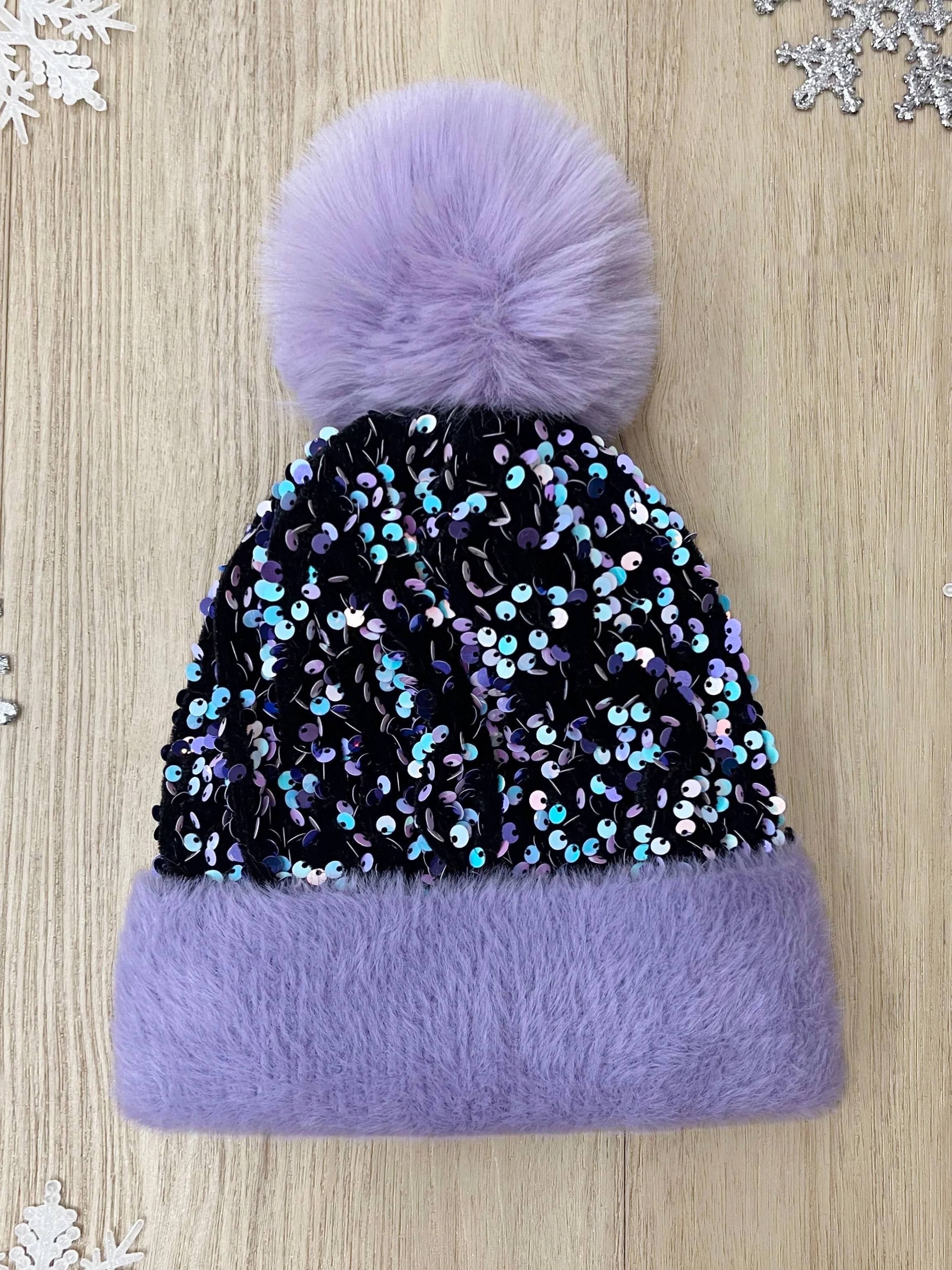 Twilight Twinkle Sequin Pom Beanie - Image 3
