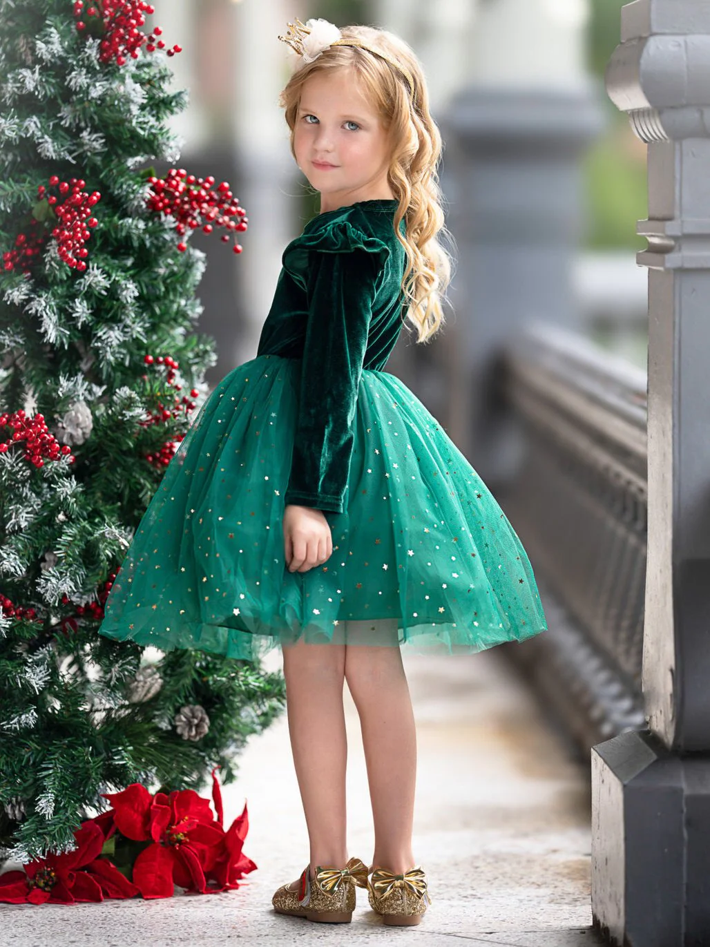 Twinkle and Twirl Starry Velvet Tutu Dress - Image 10