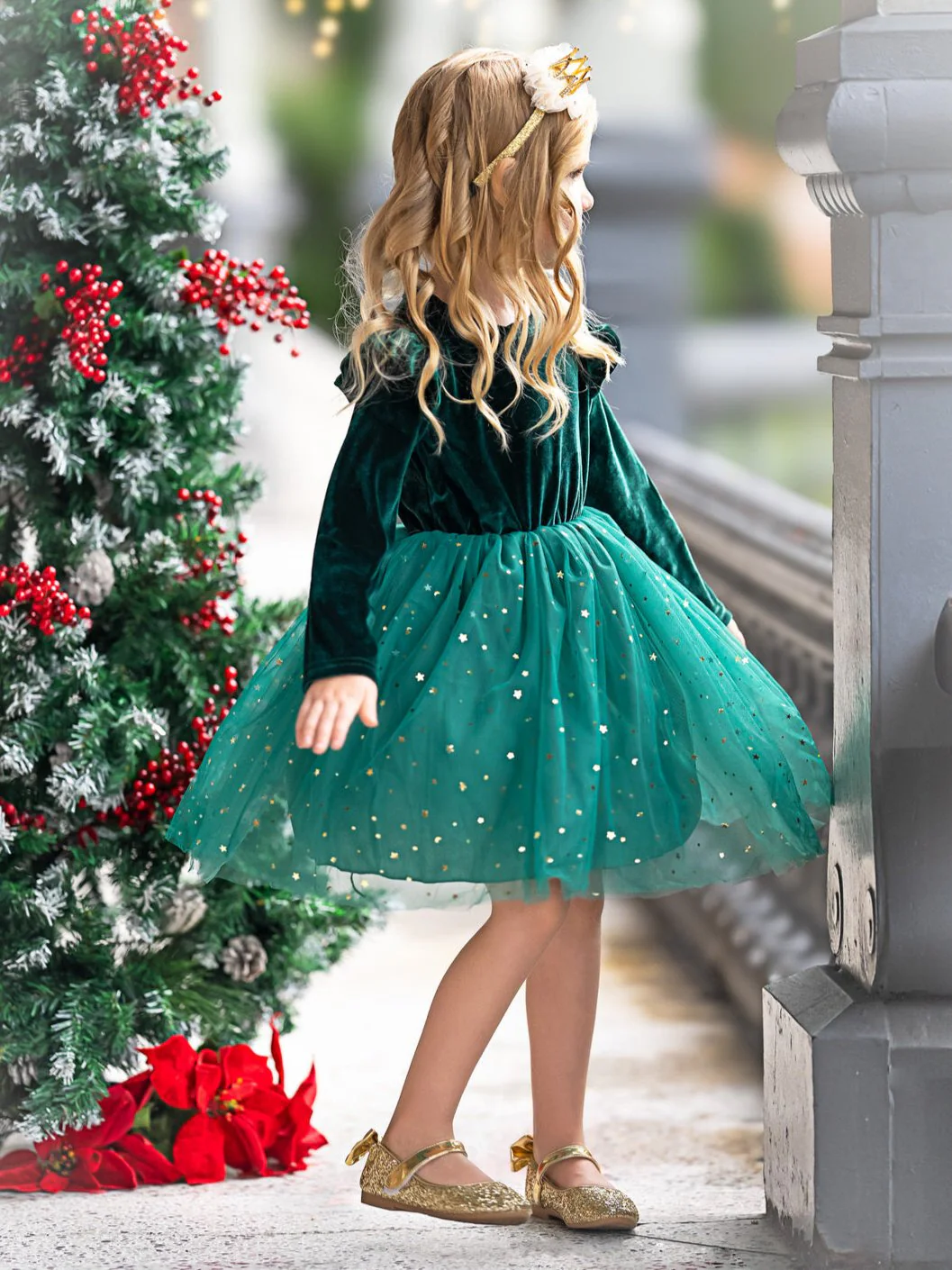 Twinkle and Twirl Starry Velvet Tutu Dress - Image 12