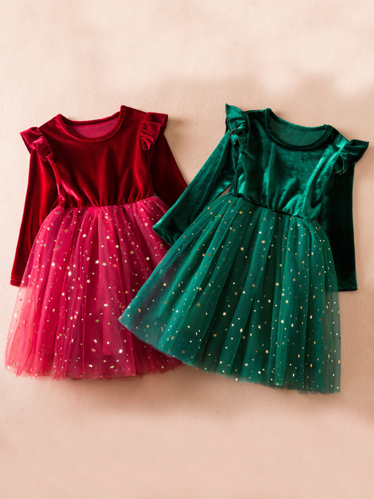 Twinkle and Twirl Starry Velvet Tutu Dress - Image 2