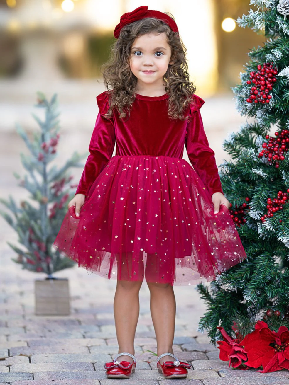 Twinkle and Twirl Starry Velvet Tutu Dress - Image 4