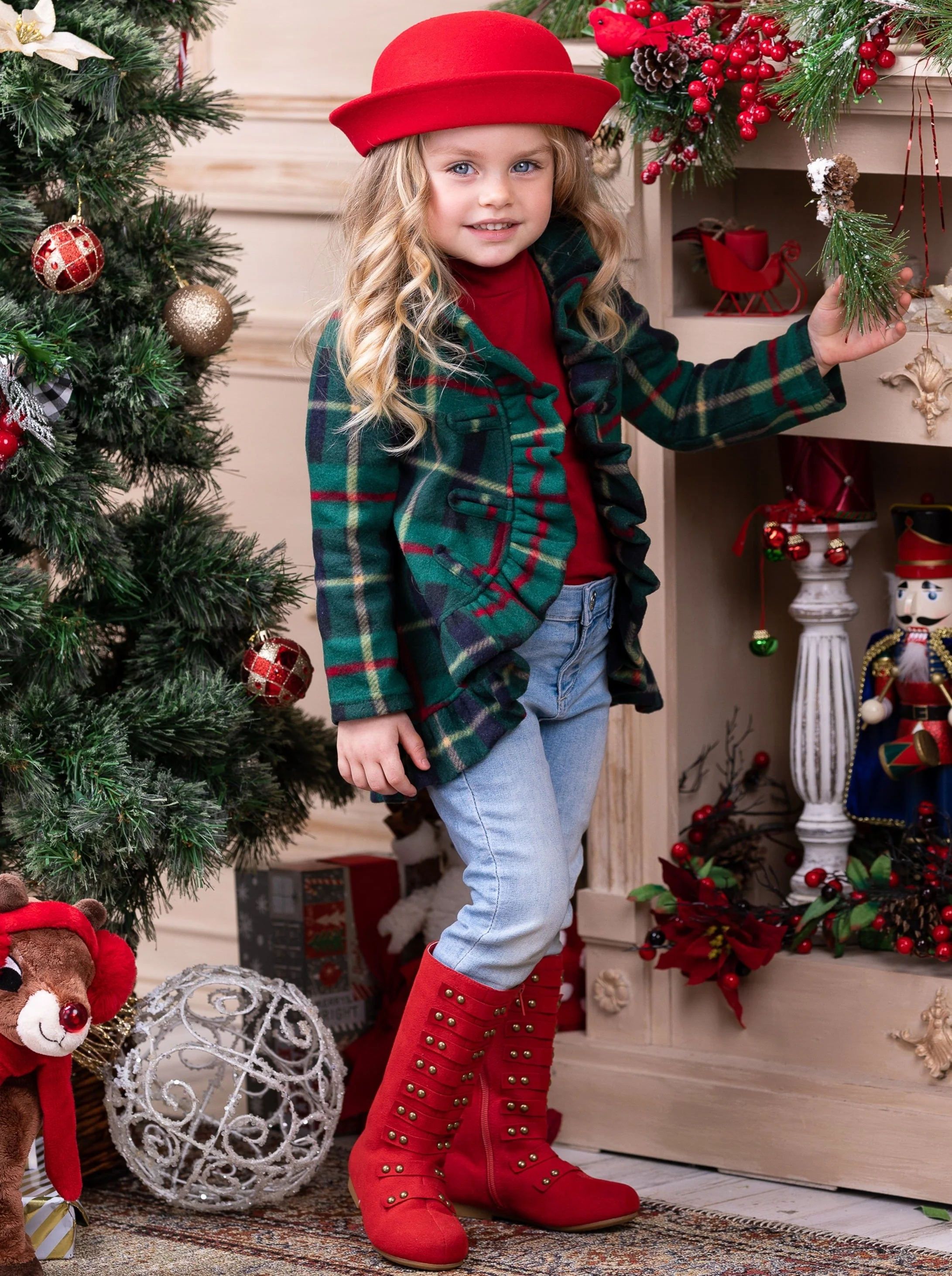 Under The Mistletoe Blazer Ruffle Cardigan - Image 5