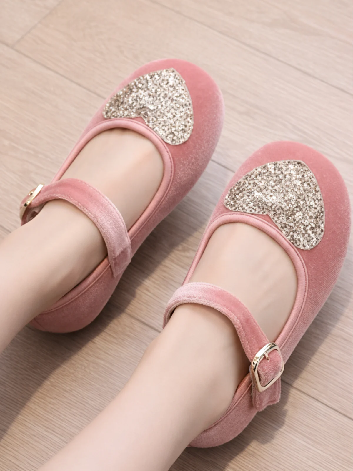 Velvet Heart Pink Mary Jane Flats - Image 3