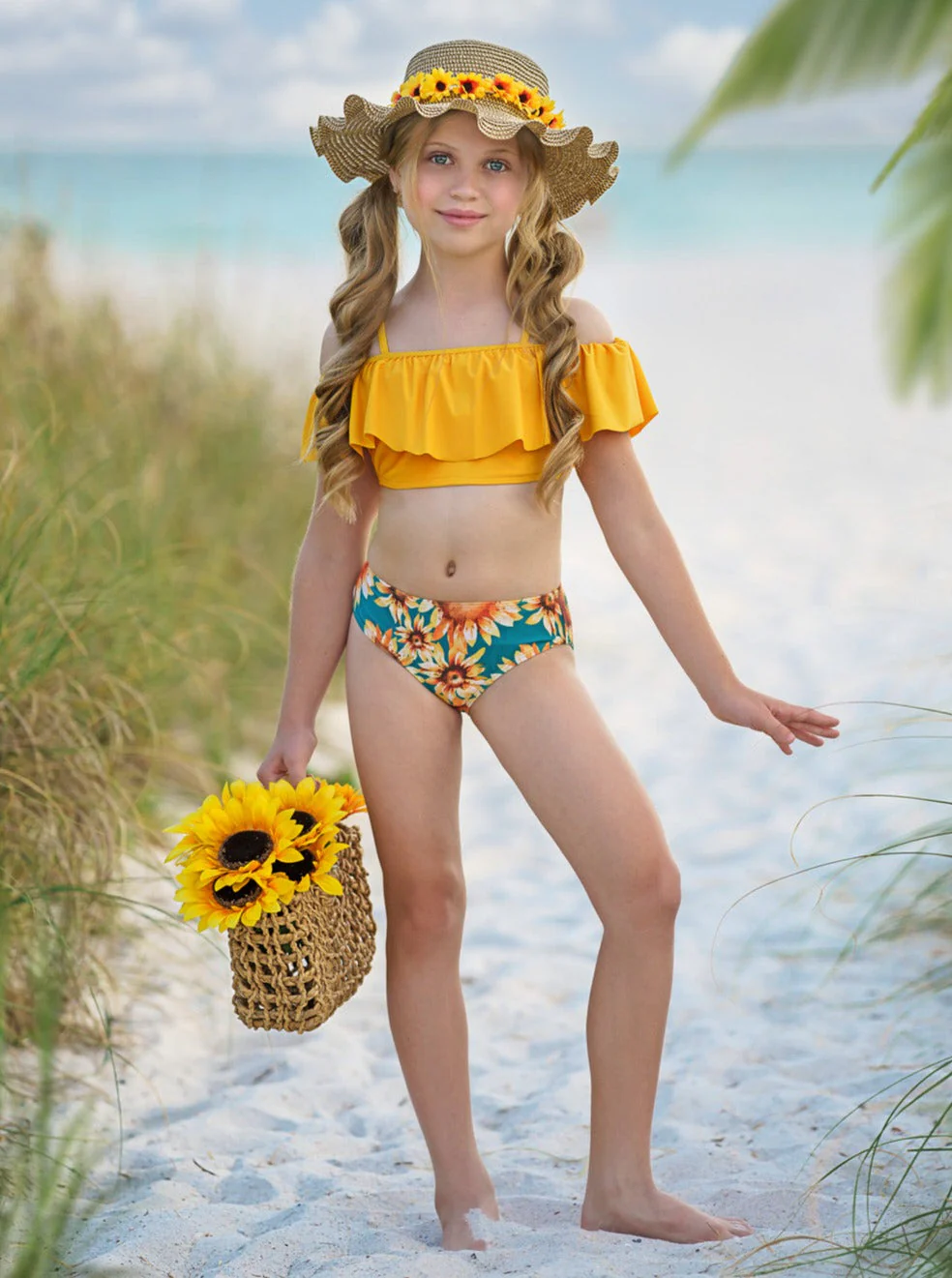 Warm Like The Sun Off The Shoulder Two Piece Swimsuit - Image 3