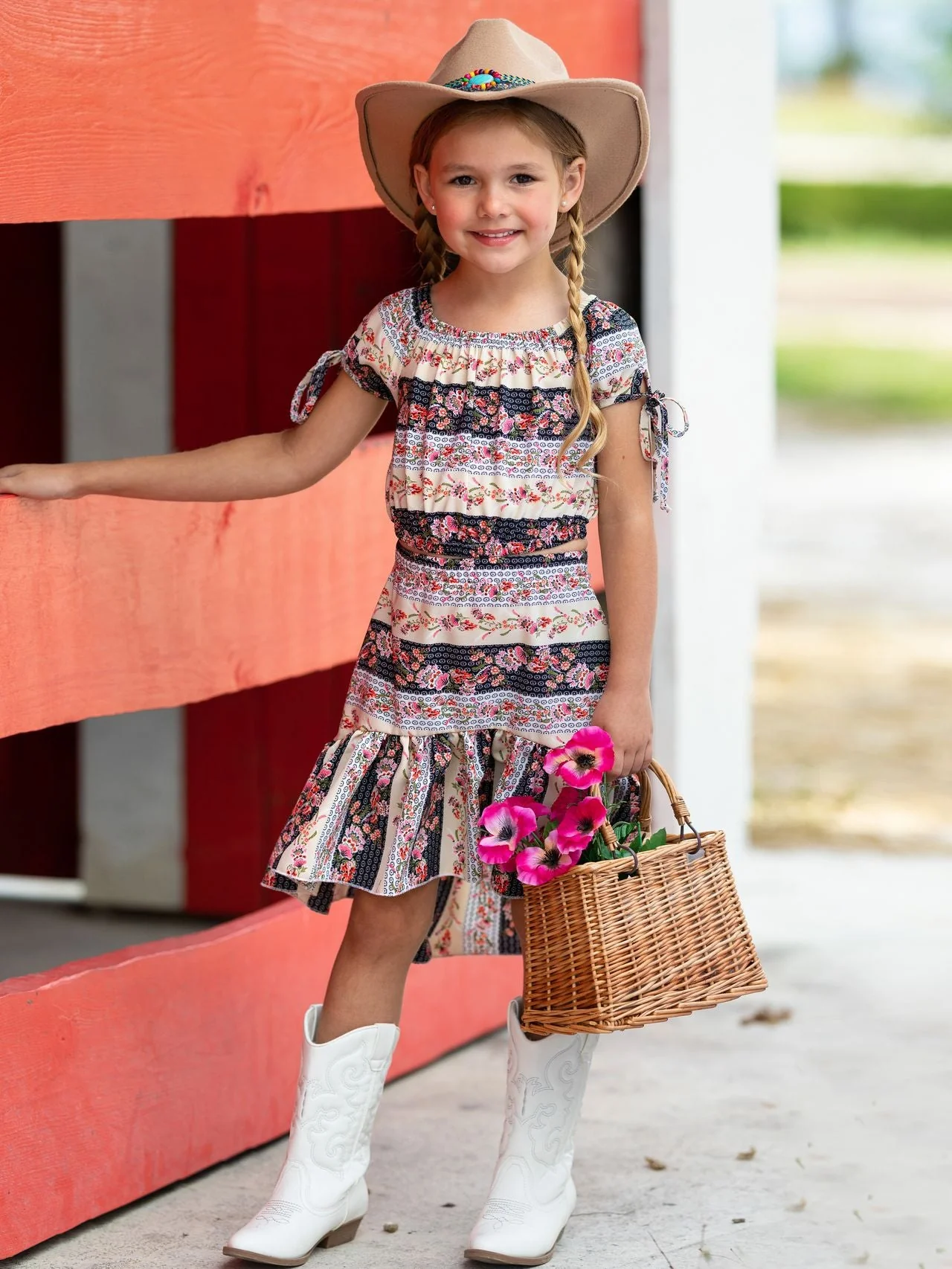 Warm Welcome Patchwork Hi-Lo Skirt Set - Image 2