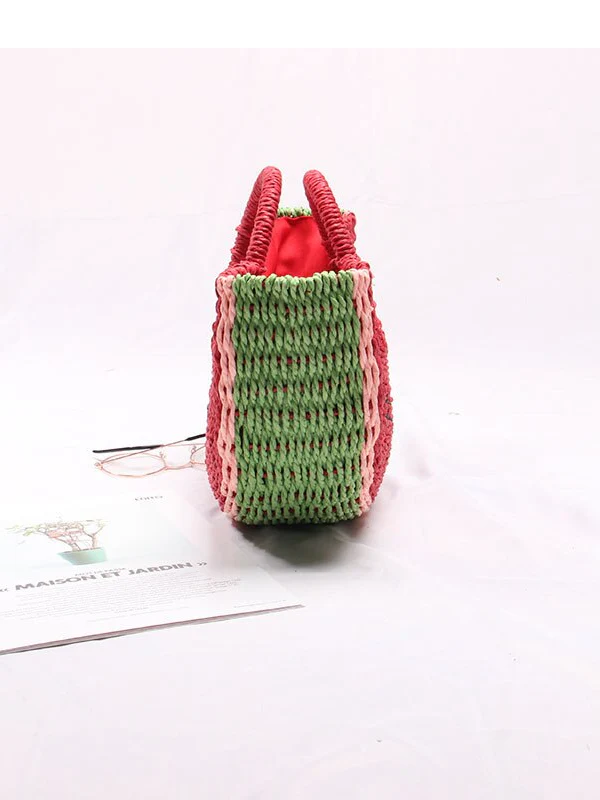 Pick Me Watermelon Straw Beach Bag - Image 2