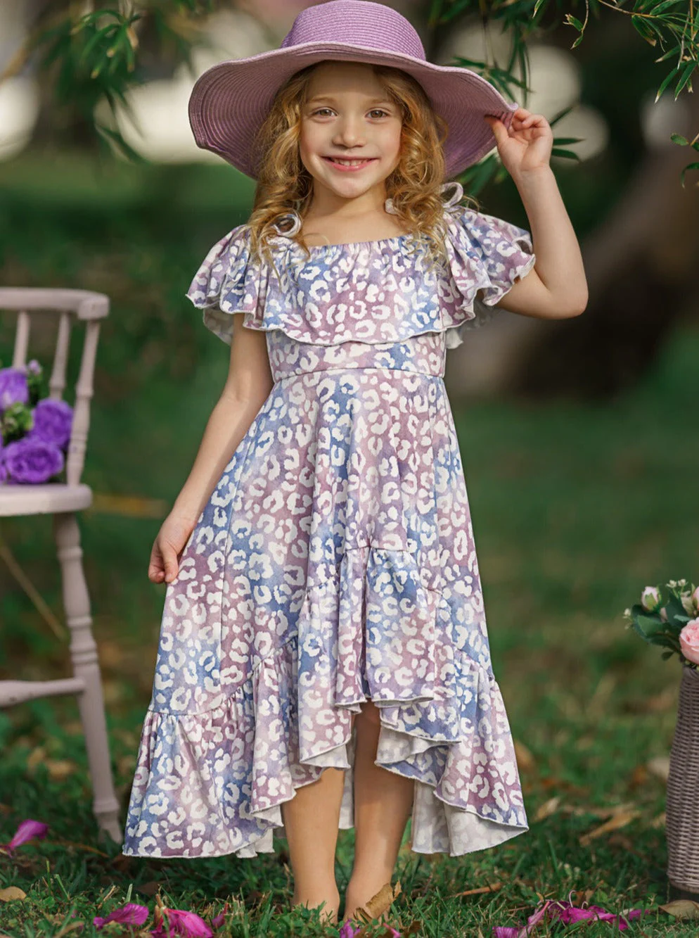 Whimsical Wilderness Cold Shoulder Maxi Sundress - Image 3