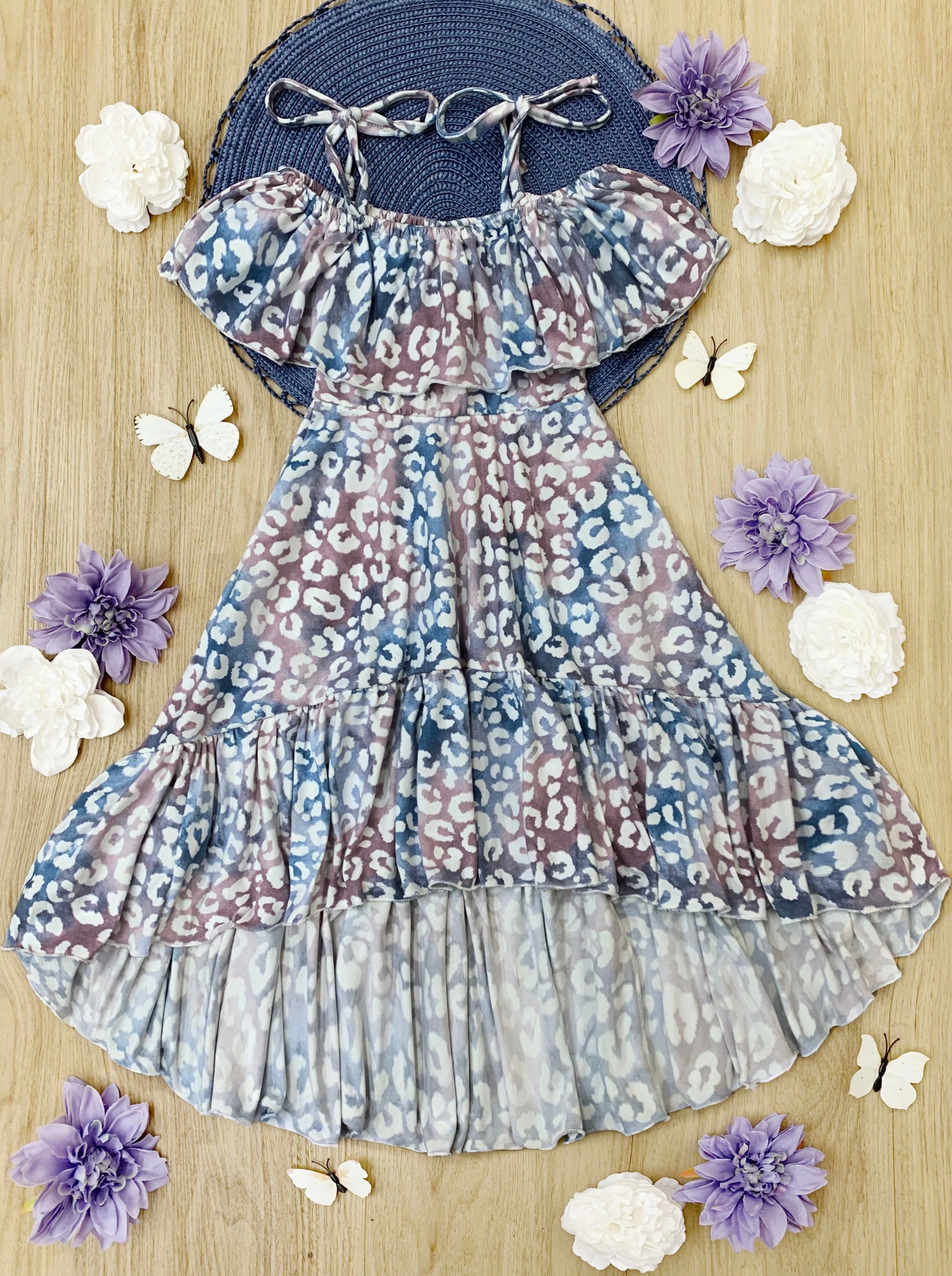 Whimsical Wilderness Cold Shoulder Maxi Sundress - Image 4