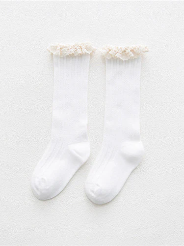 Girls White Frilly Costume Socks - Image 2