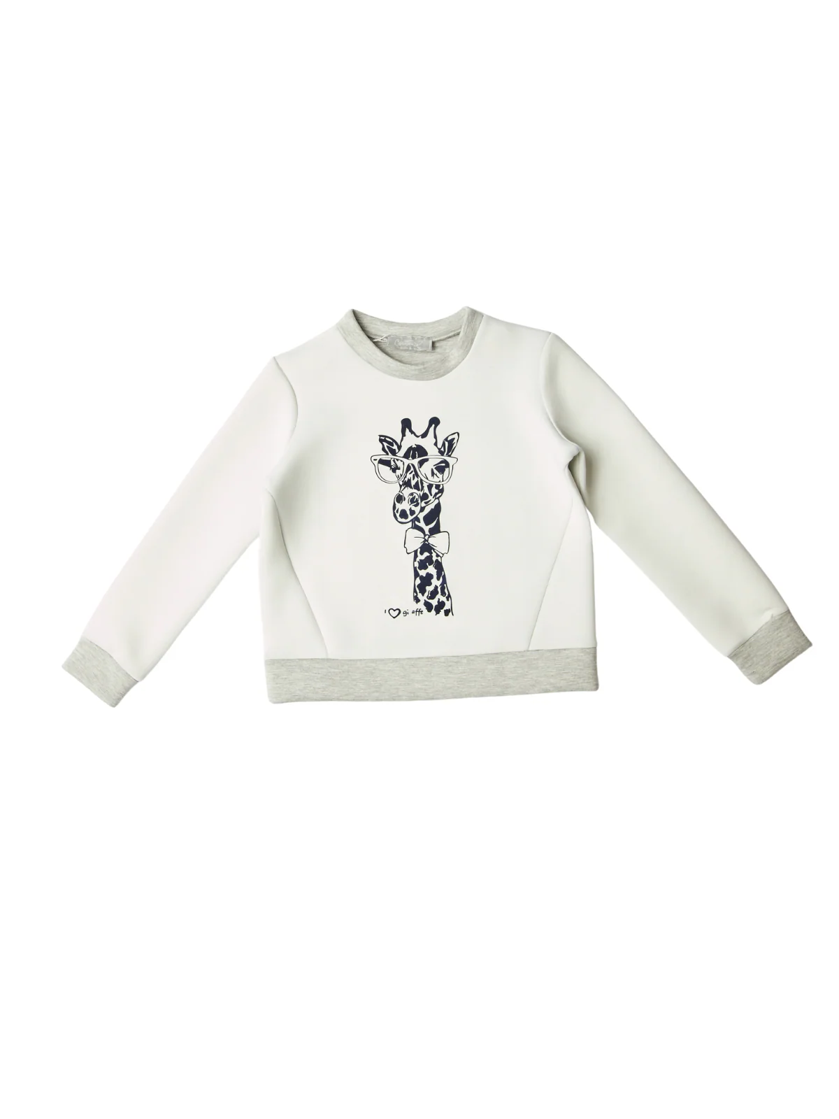 White Giraffe Glam Sweatshirt by Kids Couture - Image 2