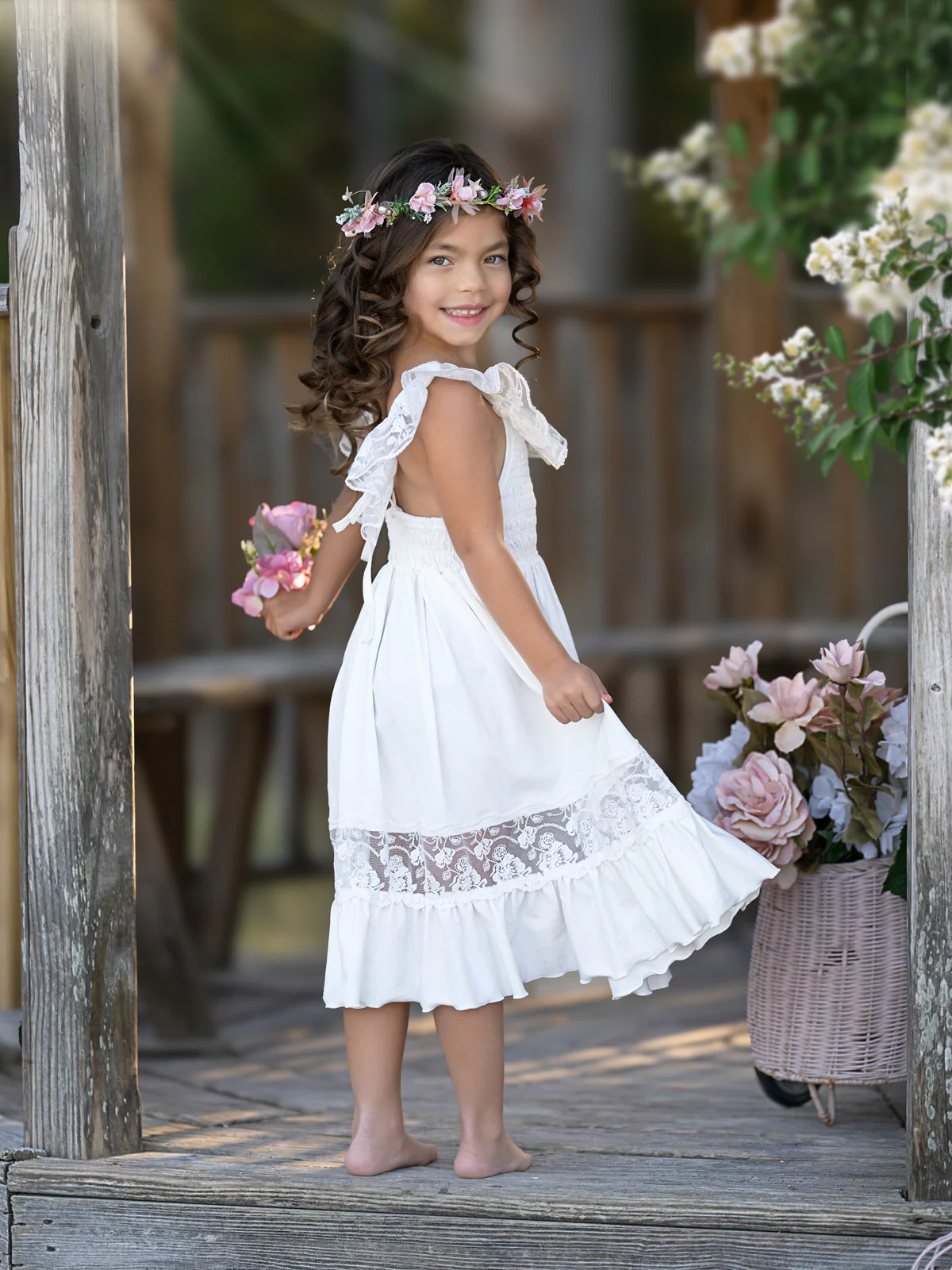 White Spring Chic Lace Maxi Dress - Image 4