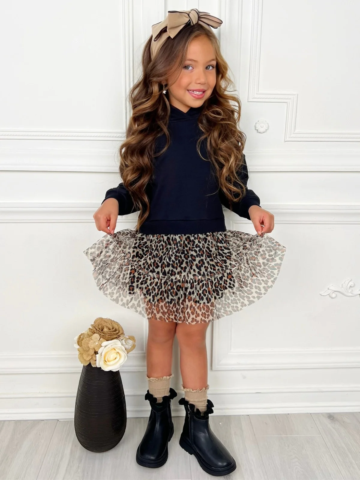 Wild & Cozy Cheetah Hooded Tutu Dress - Image 3