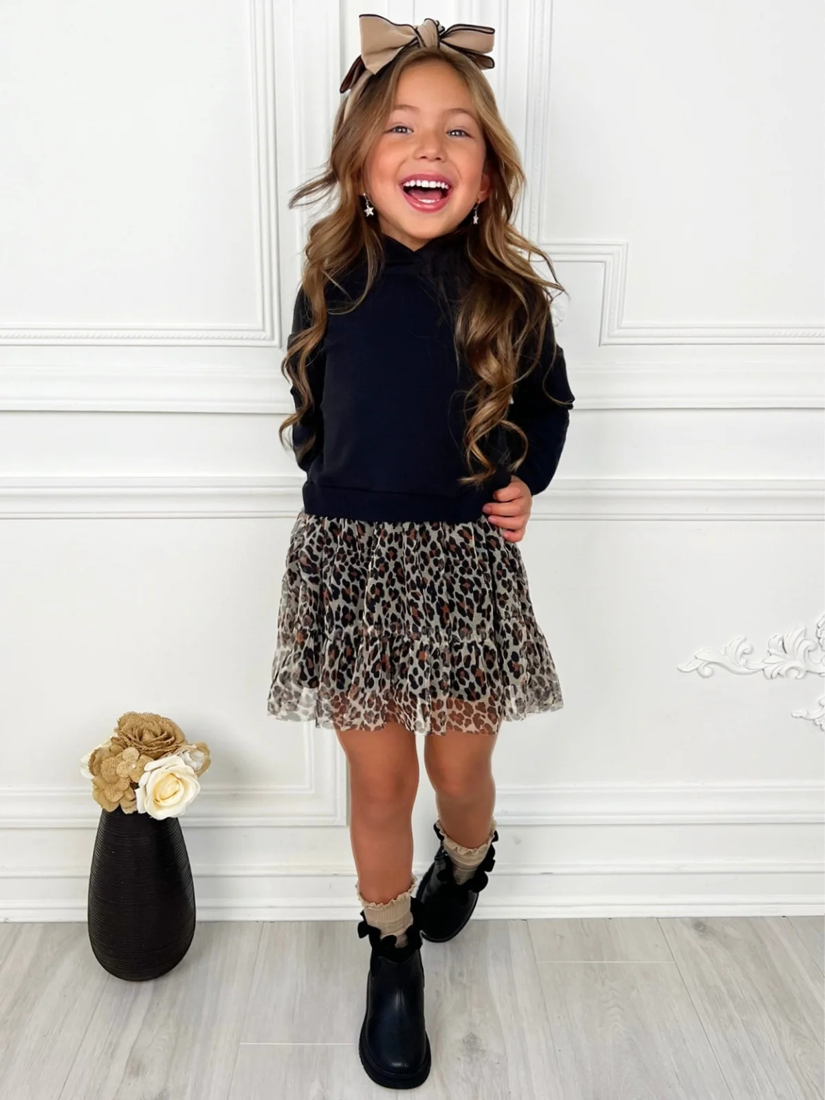 Wild & Cozy Cheetah Hooded Tutu Dress - Image 4