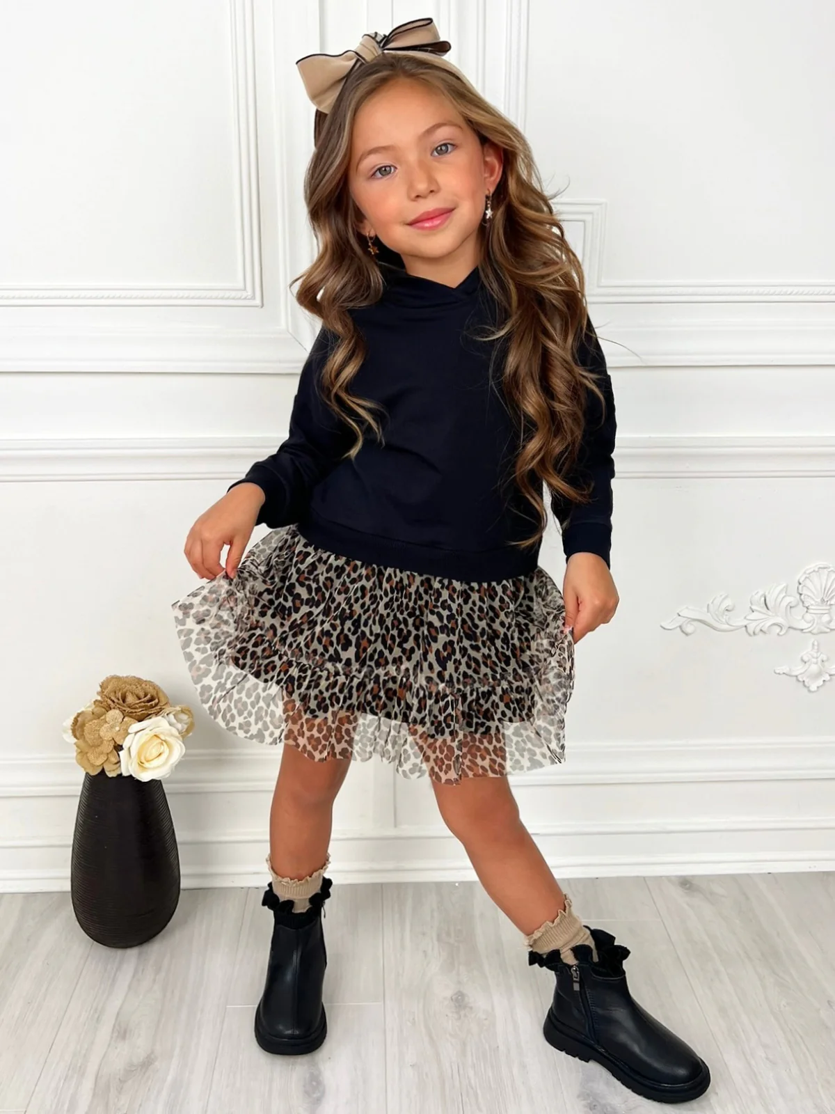 Wild & Cozy Cheetah Hooded Tutu Dress - Image 6