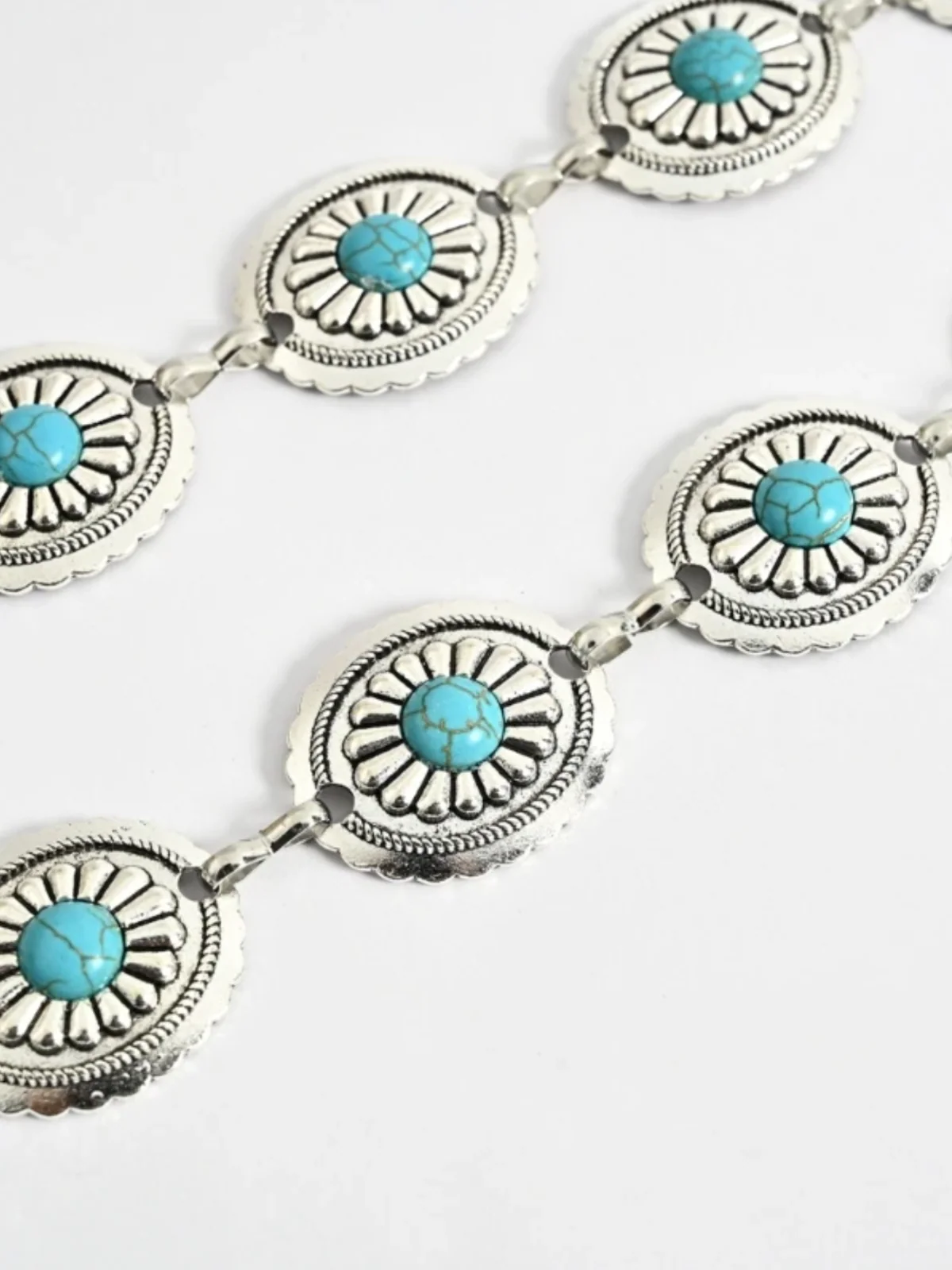 Womens Wild West Wanderer Turquoise Chain Belt - Image 4