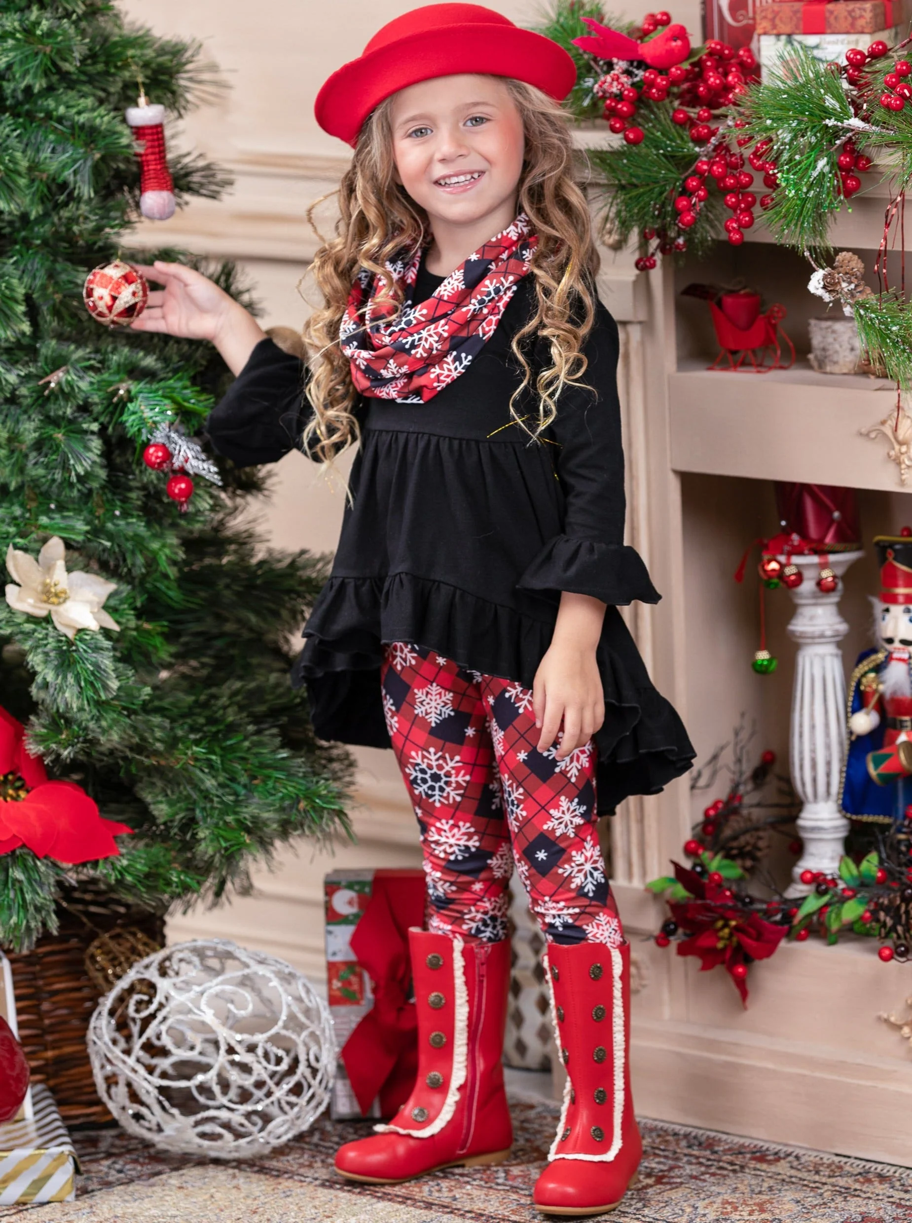 Winter Wonderland Tunic, Scarf, and Legging Set - Image 2