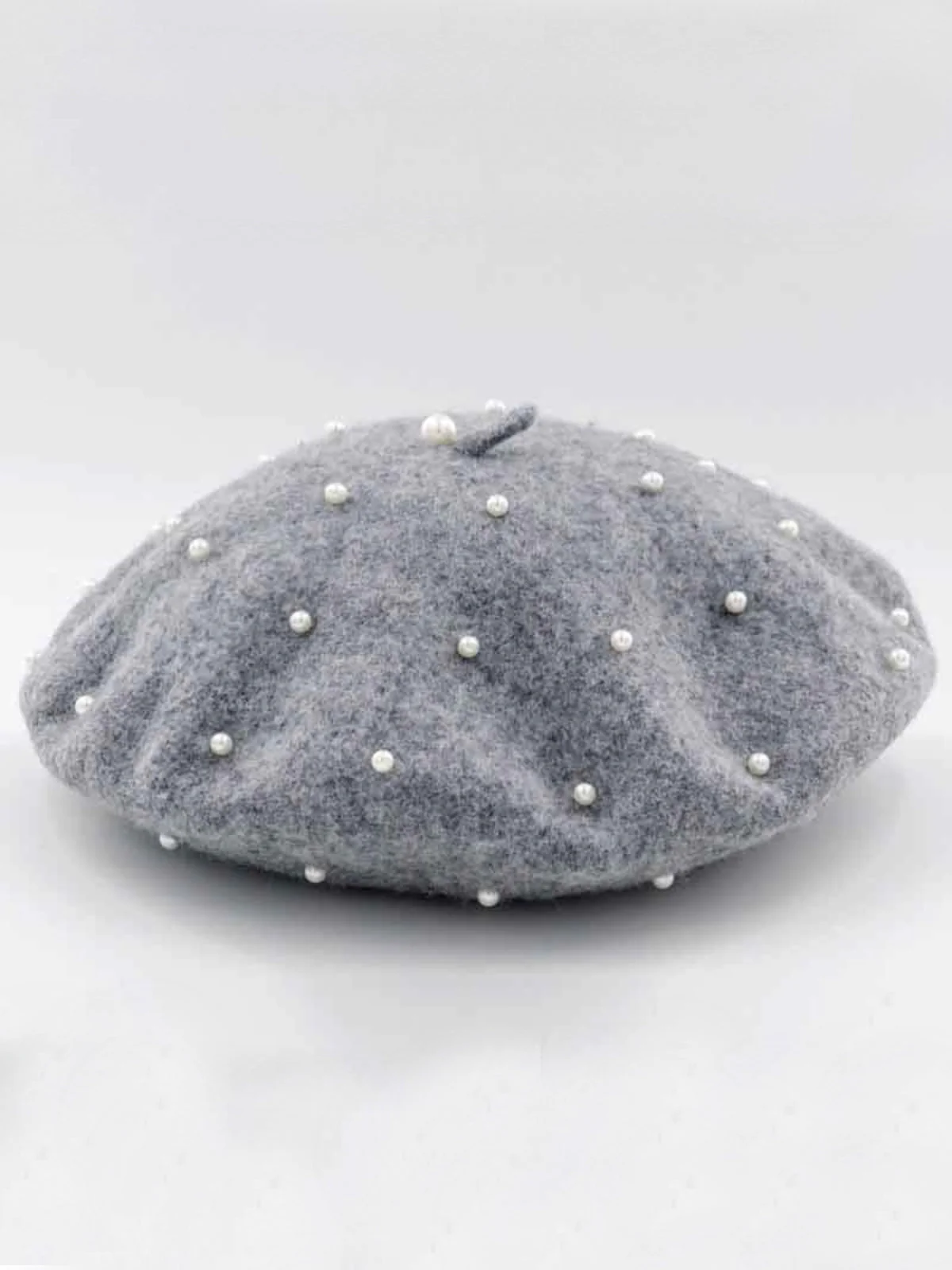 Tres Chic Pearl-Embellished Wool Beret - Image 4