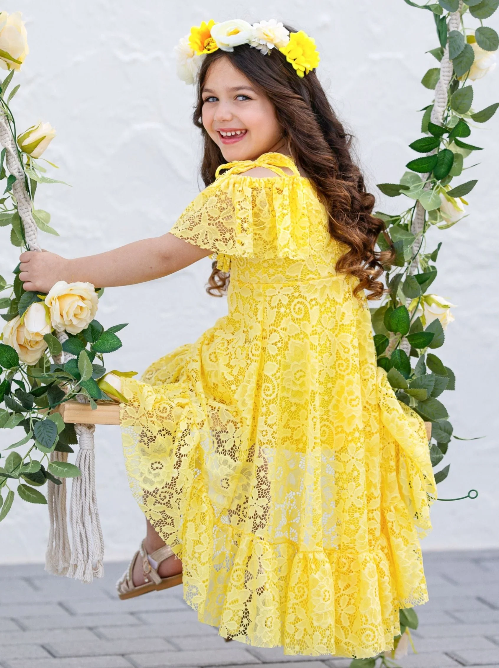 You Are My Sunshine Cold Shoulder Maxi Sundress - Image 3