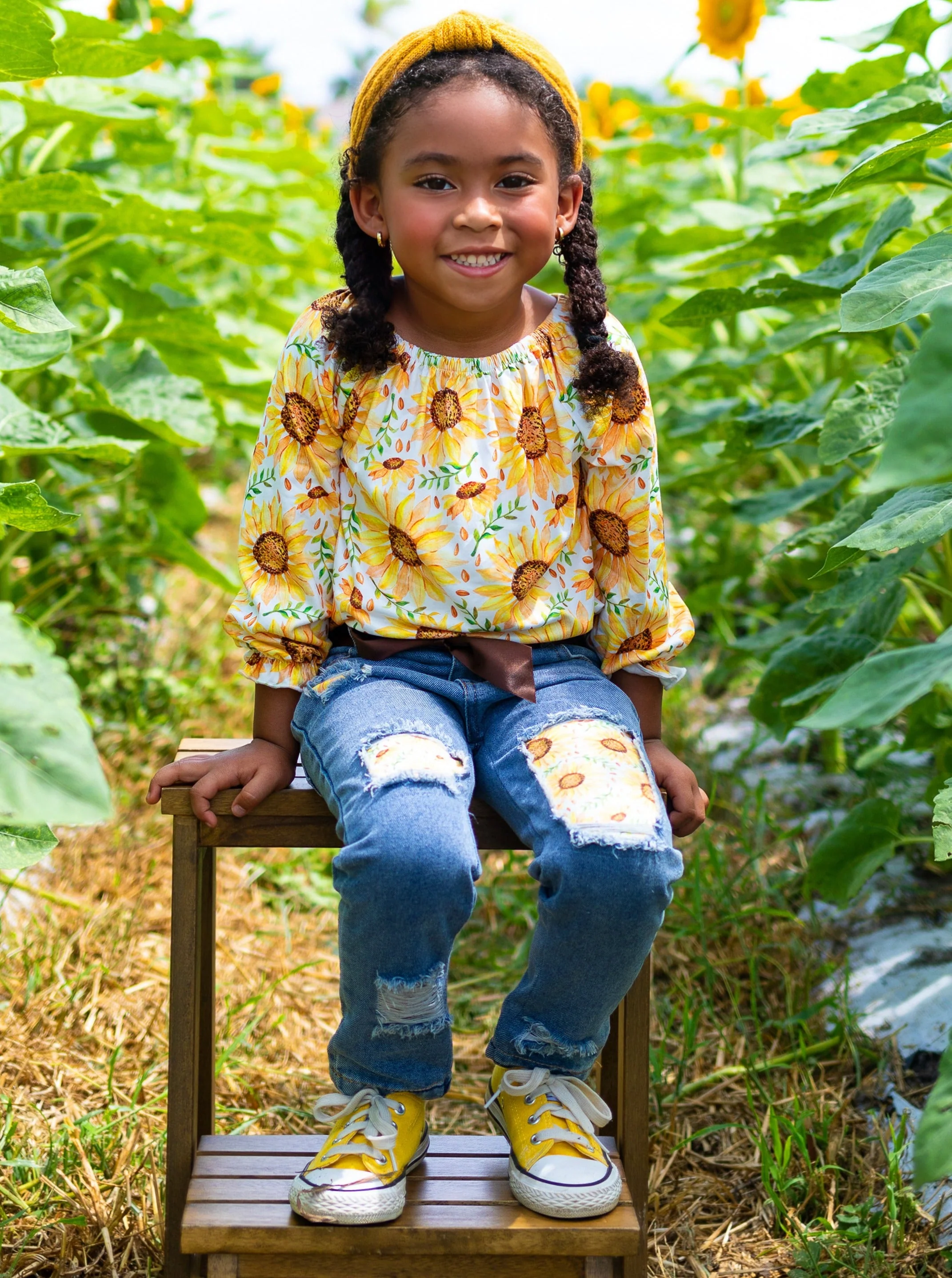 You're My Sunshine Patched Jeans Set - Image 3